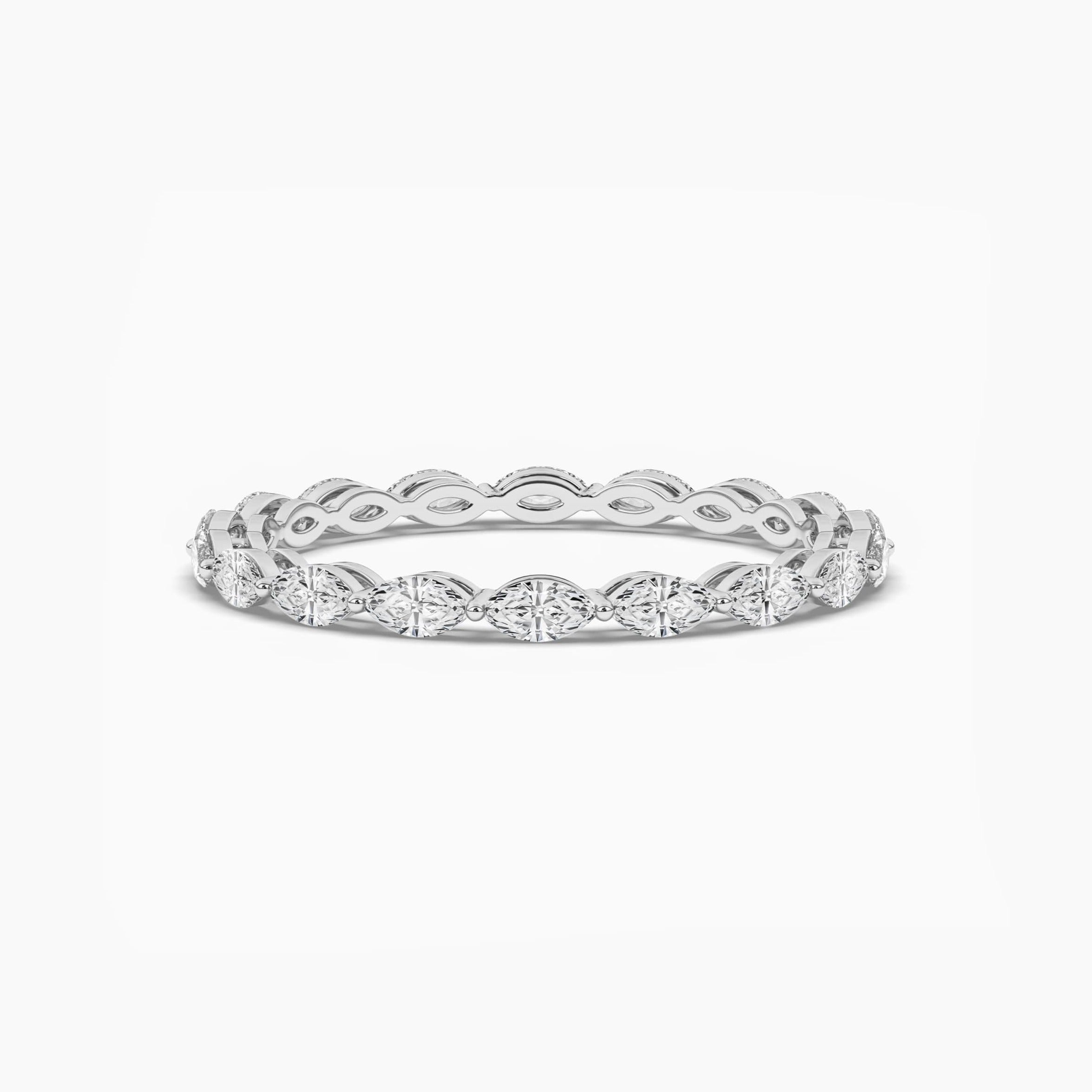 Marquise Moissanite Full Eternity Band In White Gold