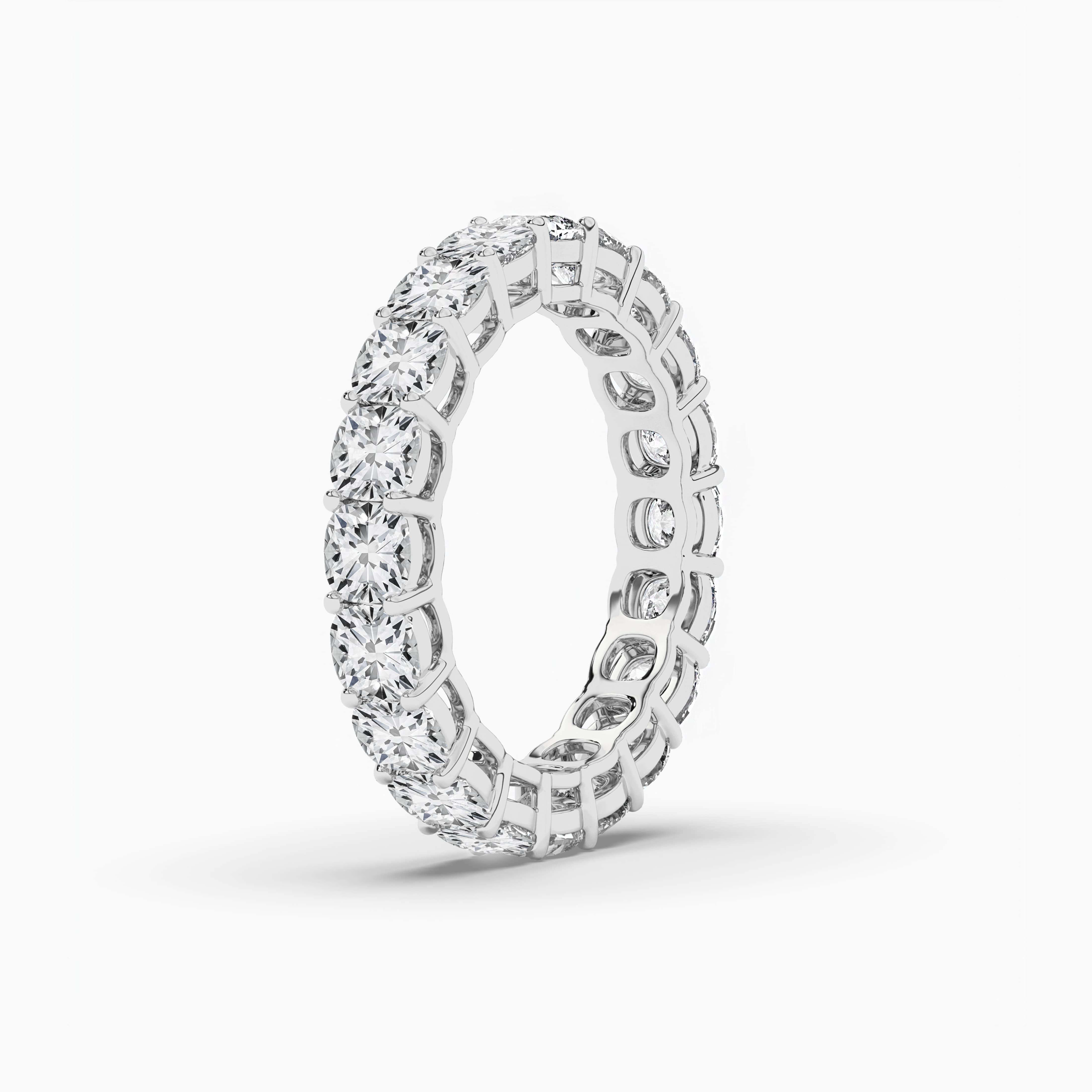 Cushion Cut Diamond Eternity Ring In White Gold
