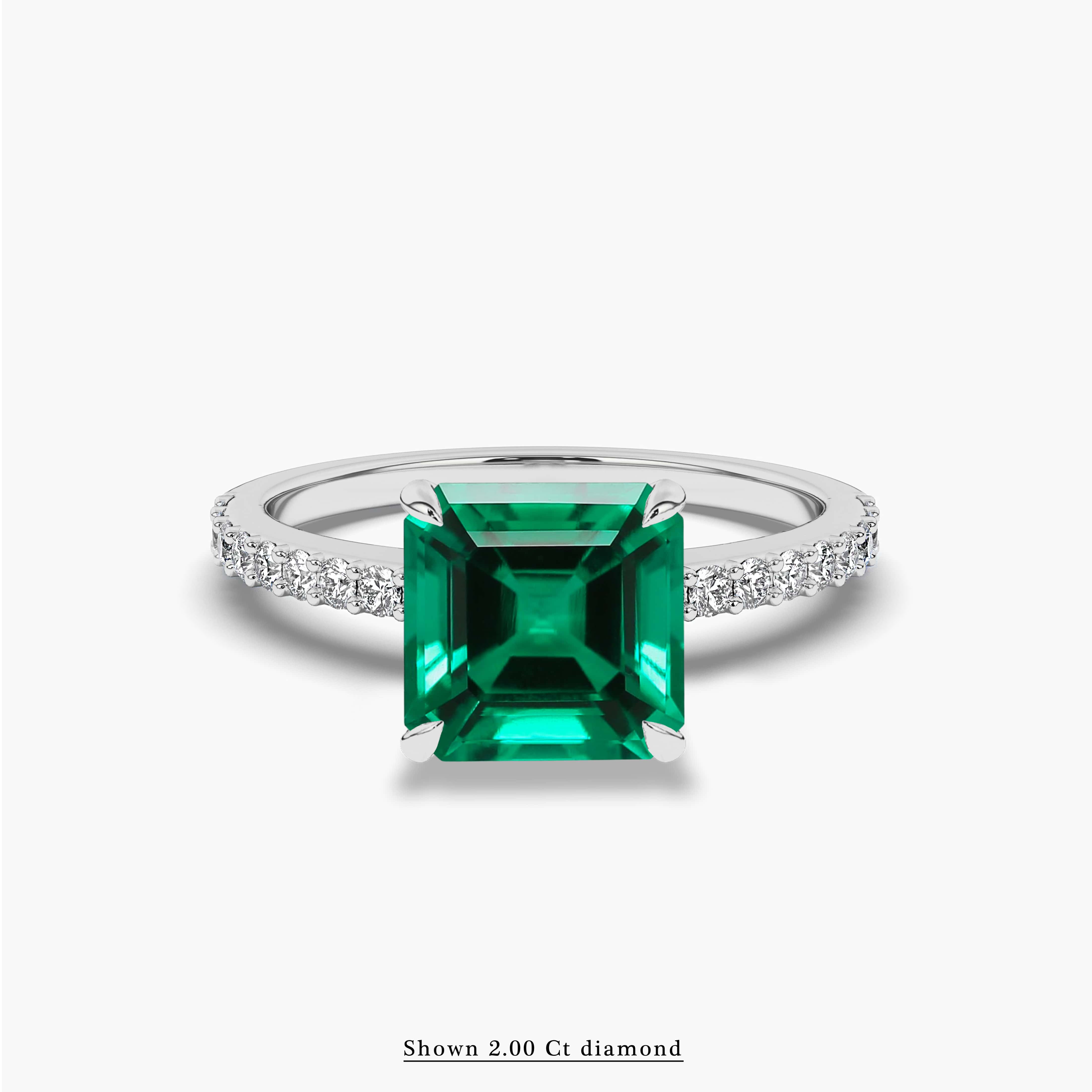 white gold side stones diamond engagement ring