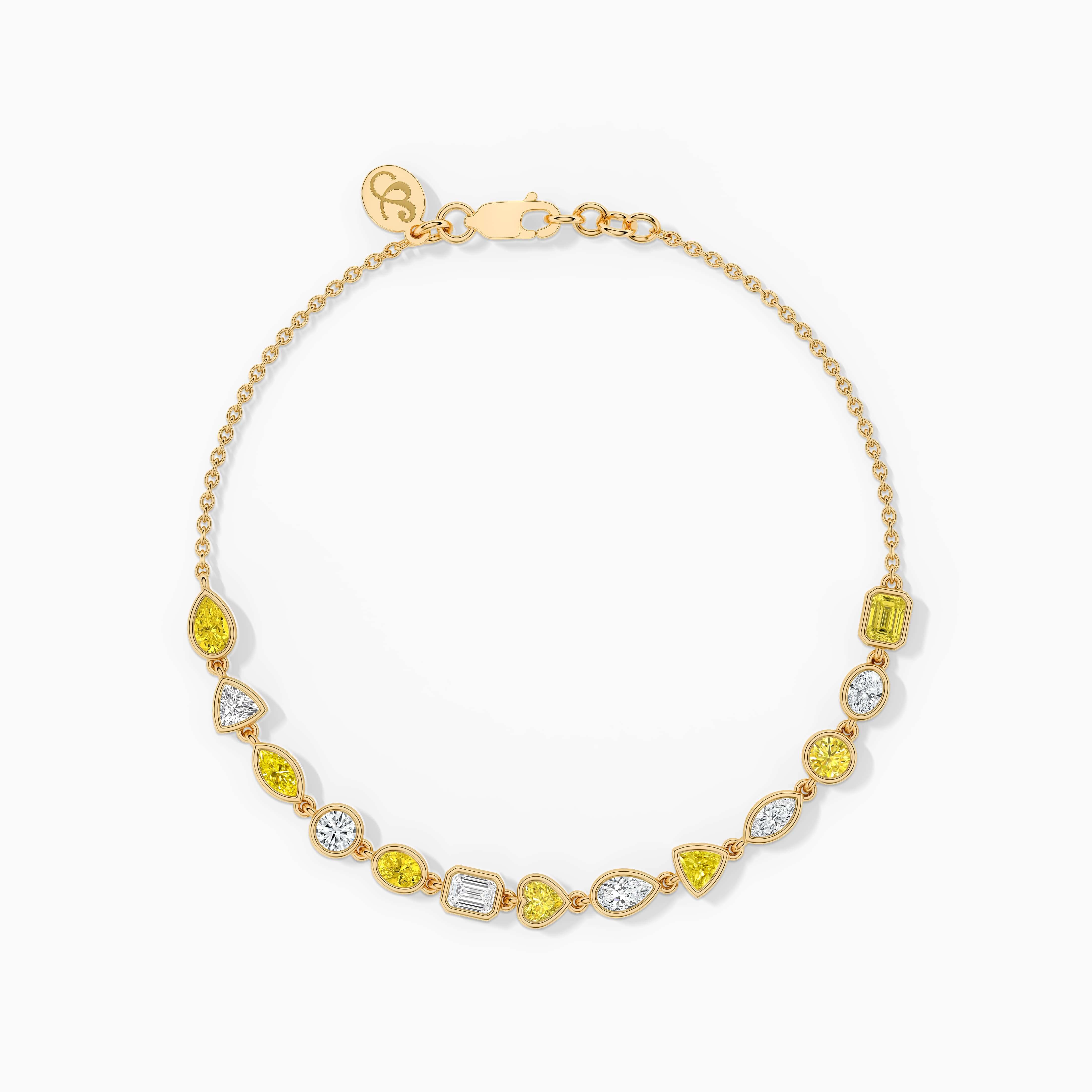 mixed shape diamond bracelet