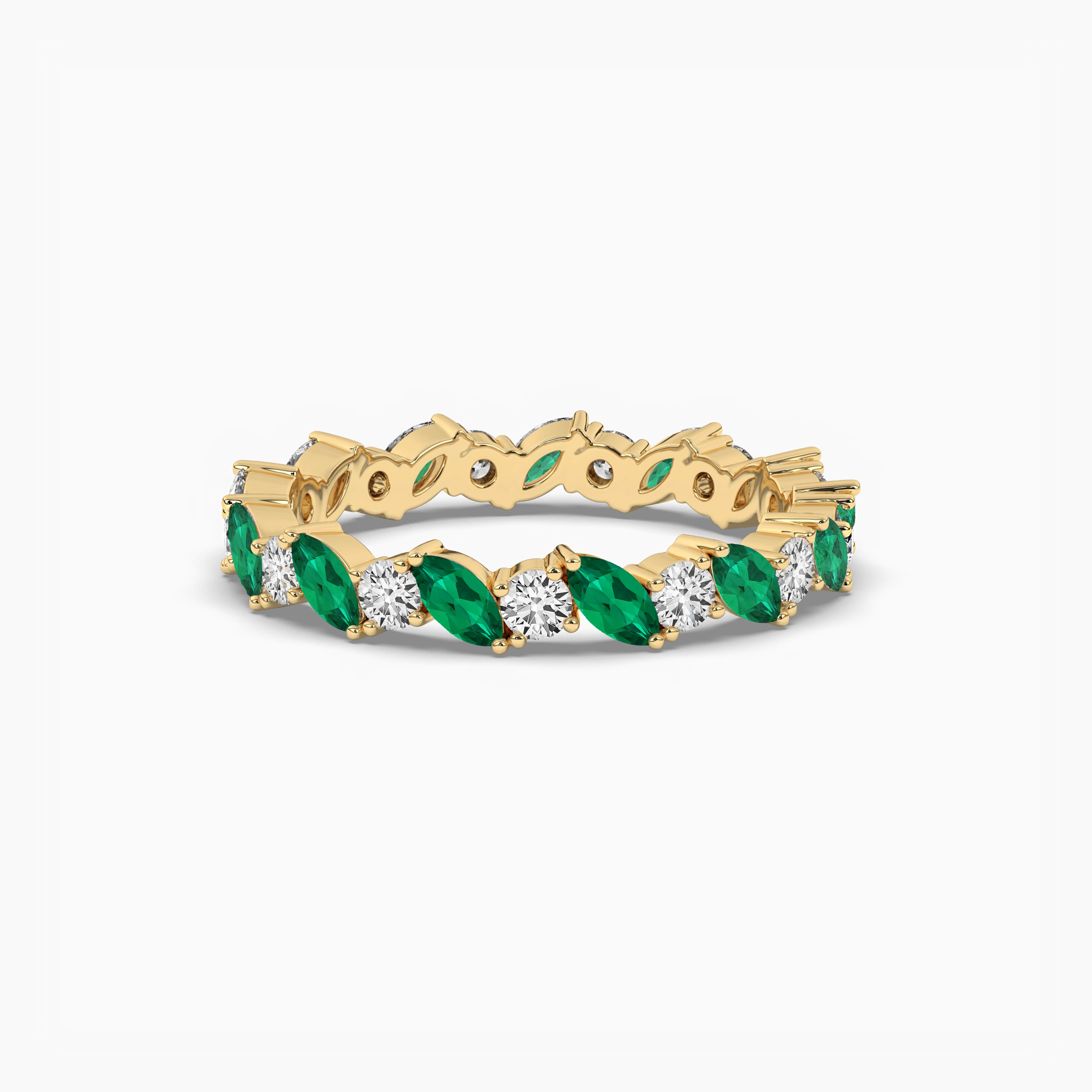 Yellow Gold Diamond Sapphire Eternity