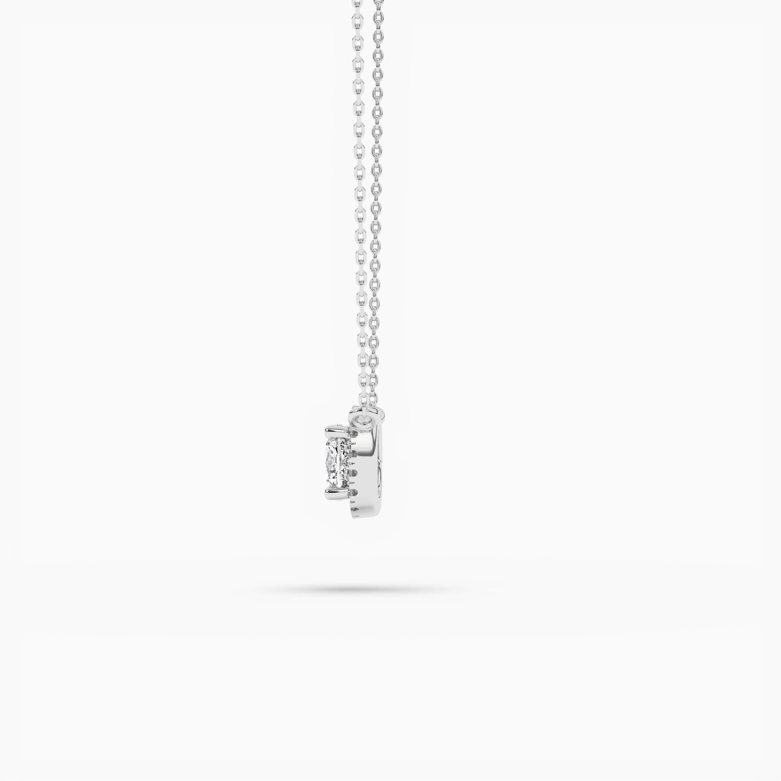 Cushion Amethyst Octagon Necklace with Diamond Halo in White Gold