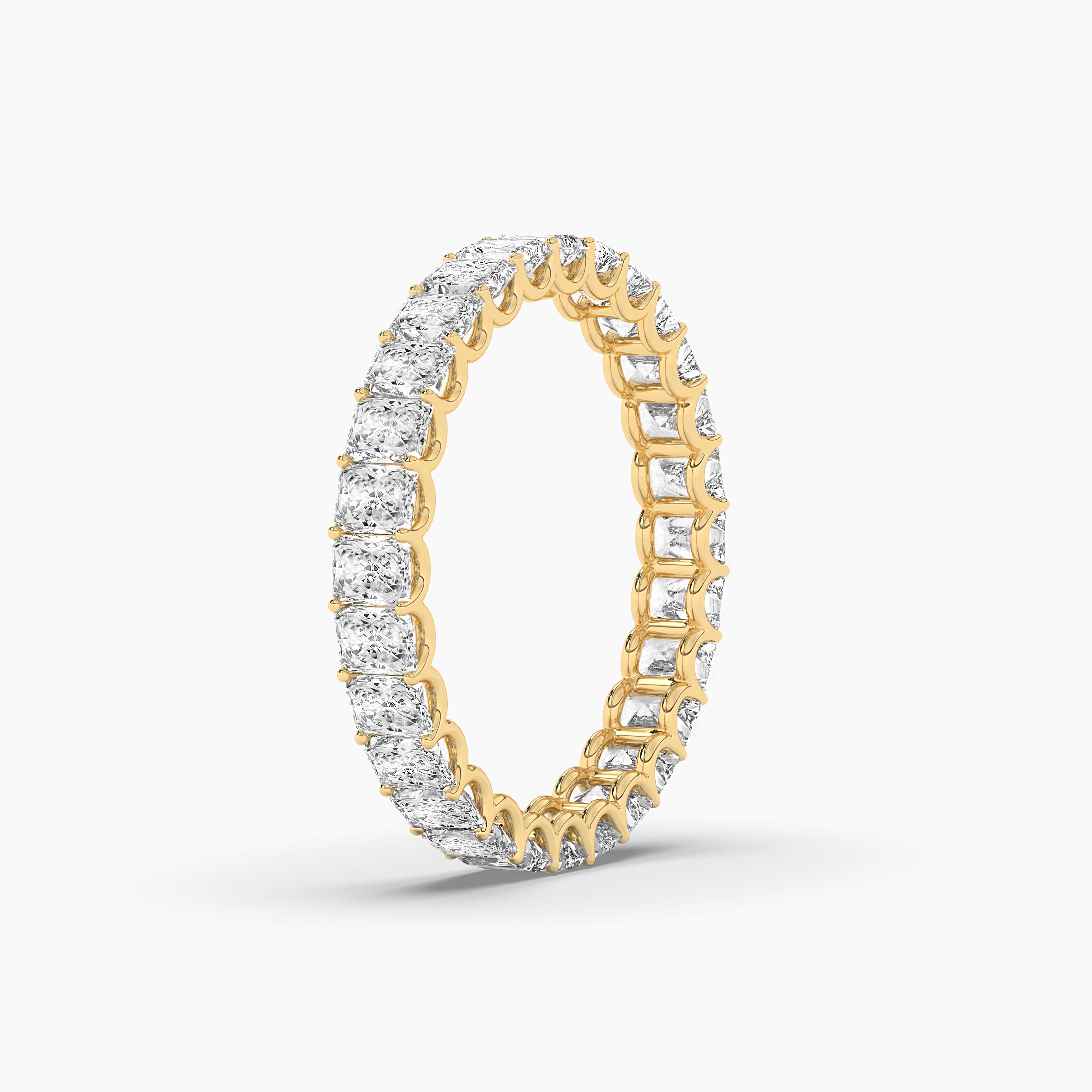 radiant cut lab grown diamond eternity band