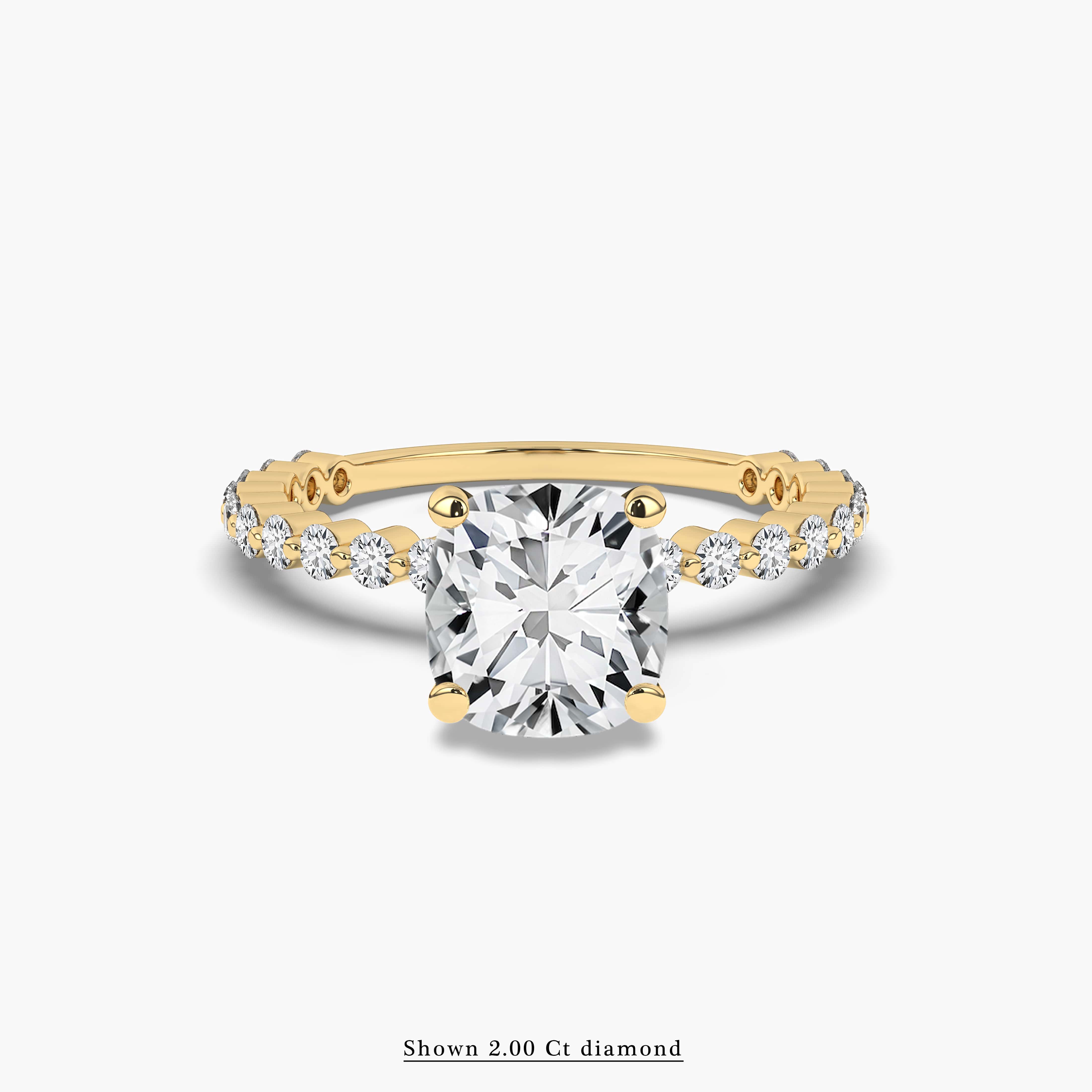 cushion cut solitaire engagement ring USA