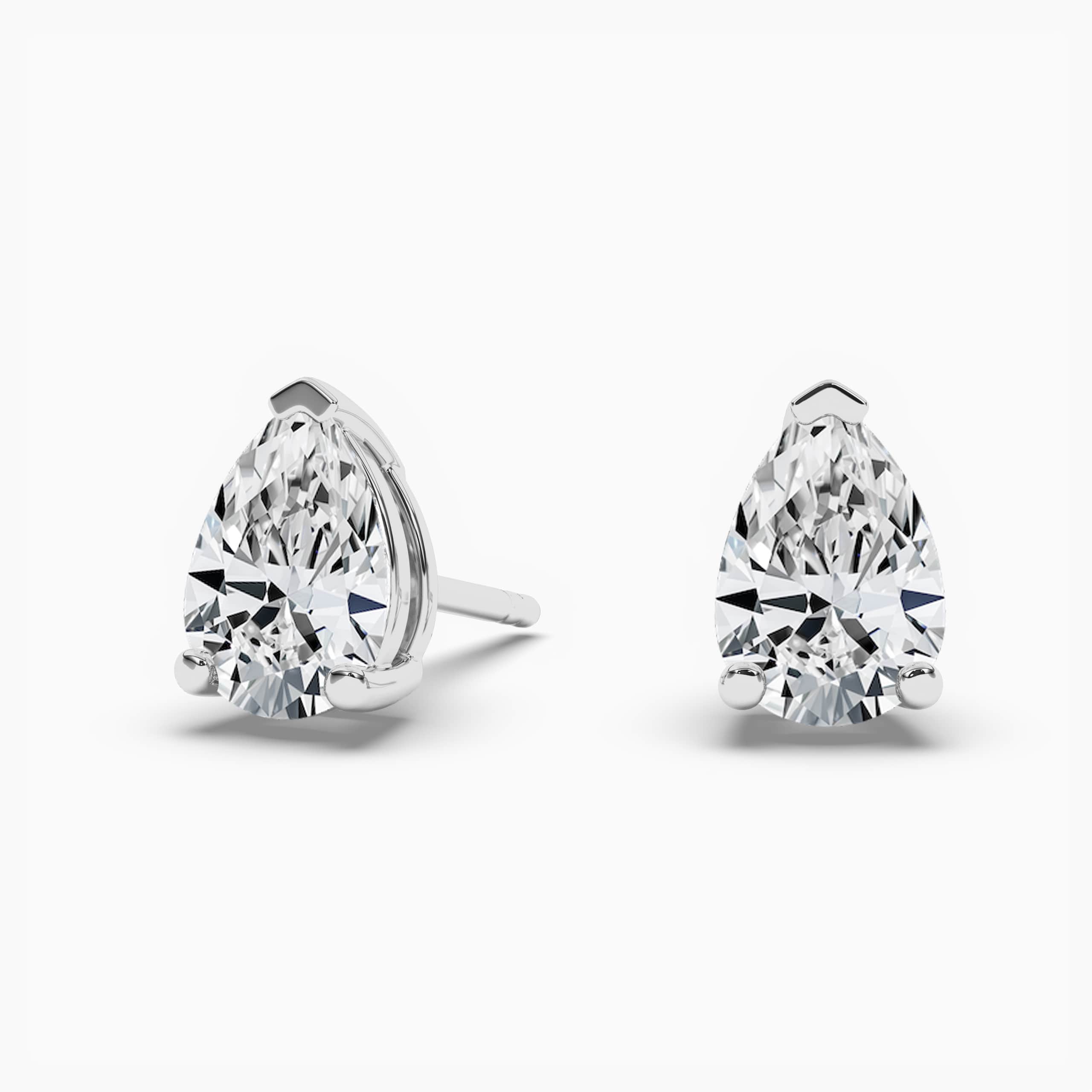 Pear Cut Lab Created Diamond Earrings Rose Gold