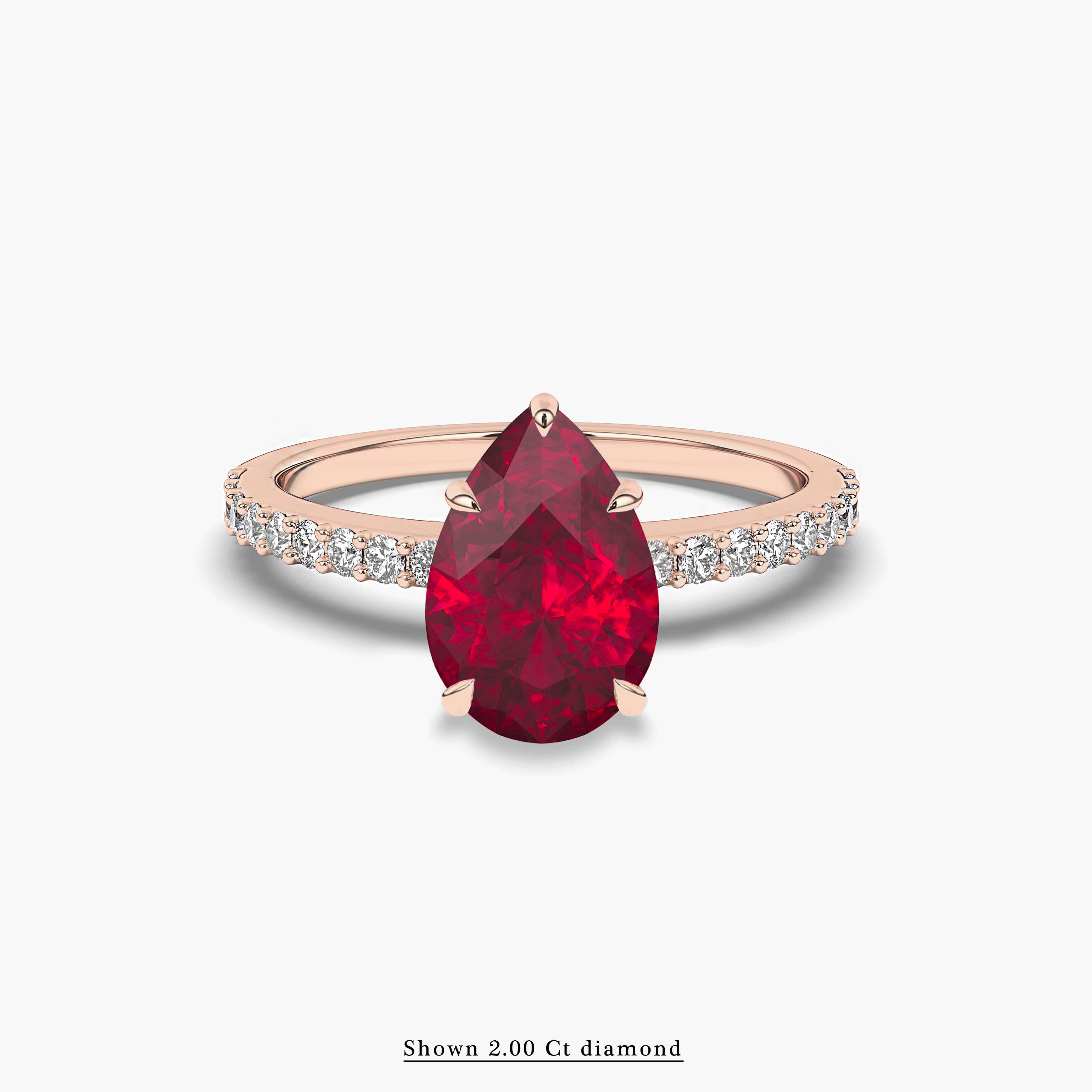 Diamond and Ruby Engagement Ring