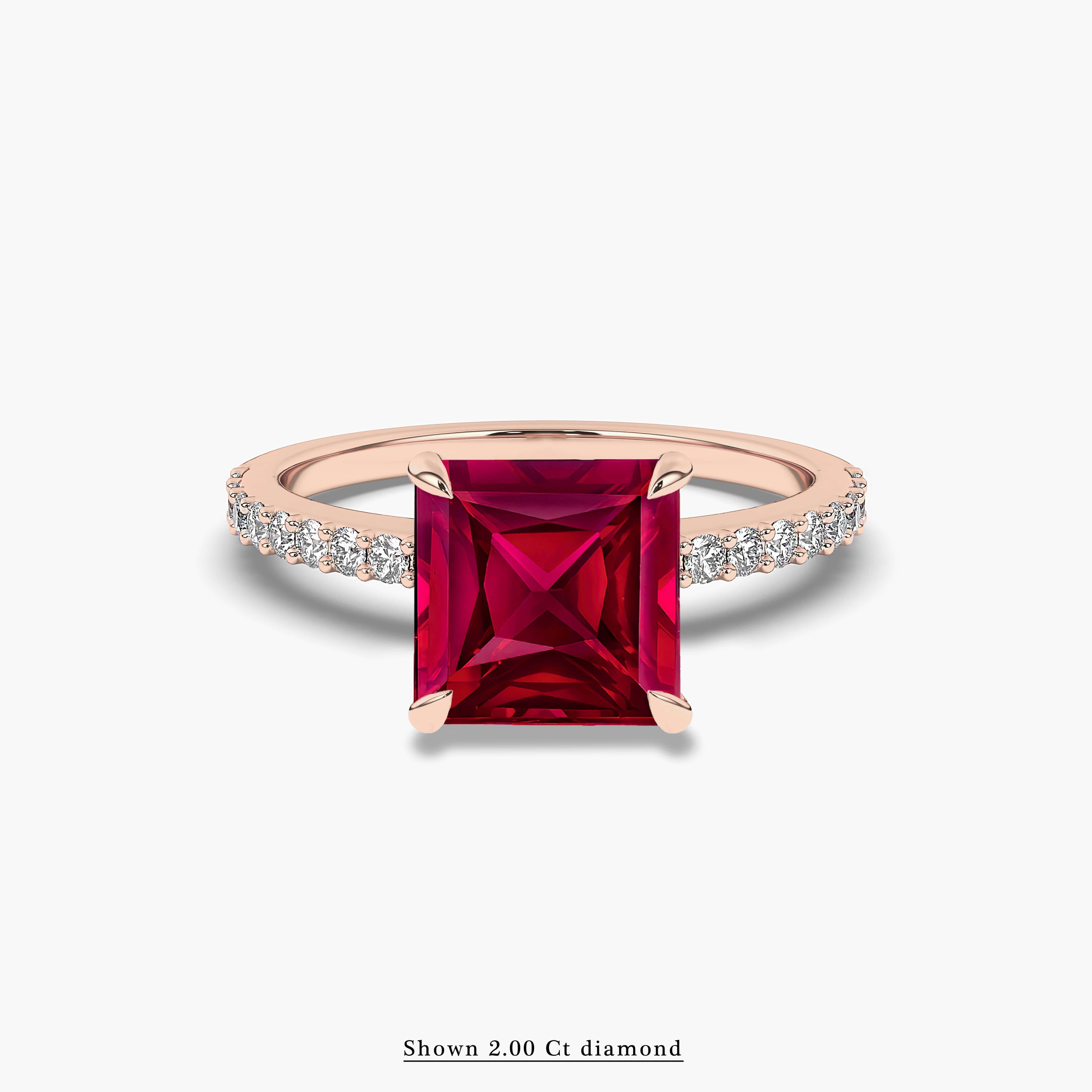 Diamond and Ruby Engagement Ring