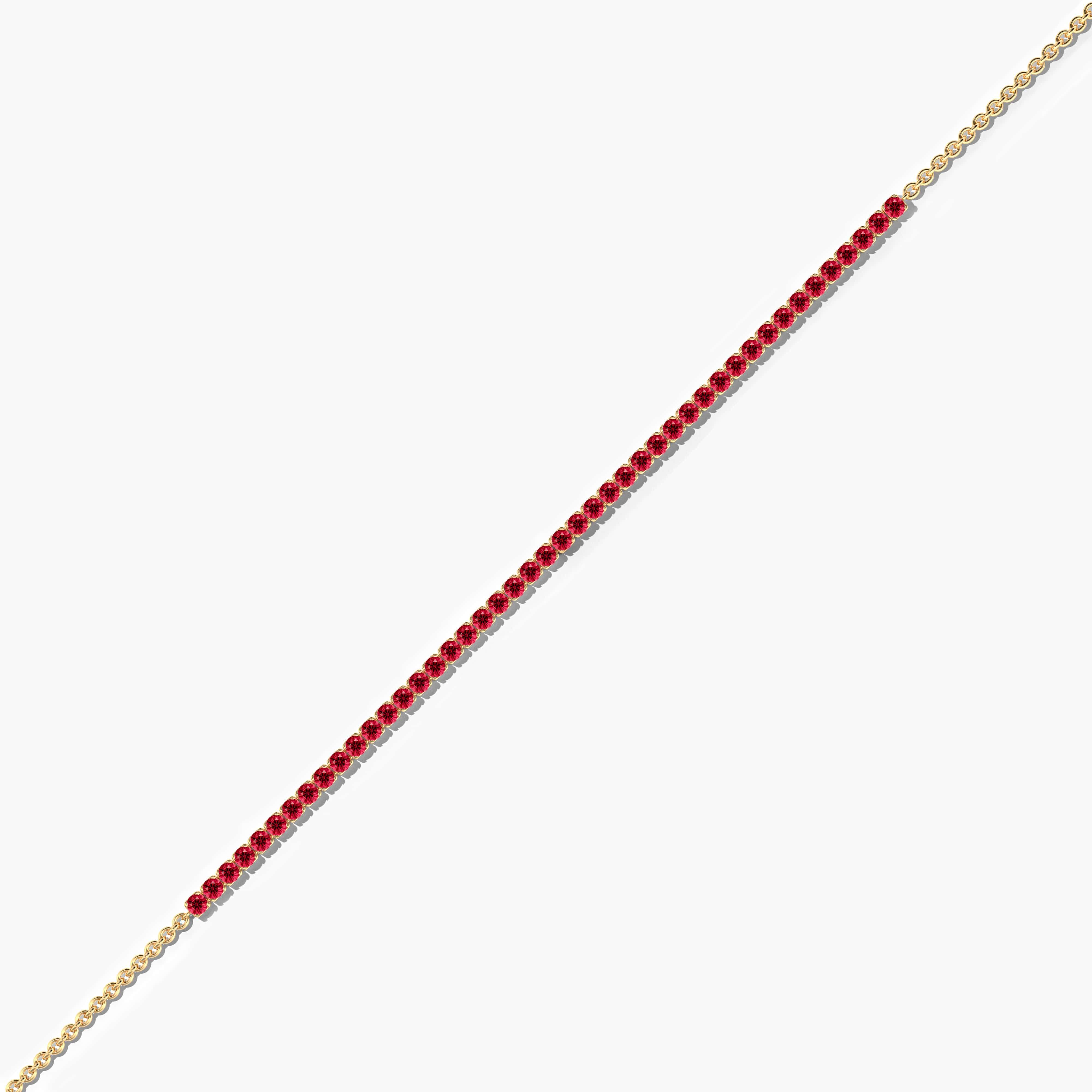 14k gold ruby and diamond tennis bracelet