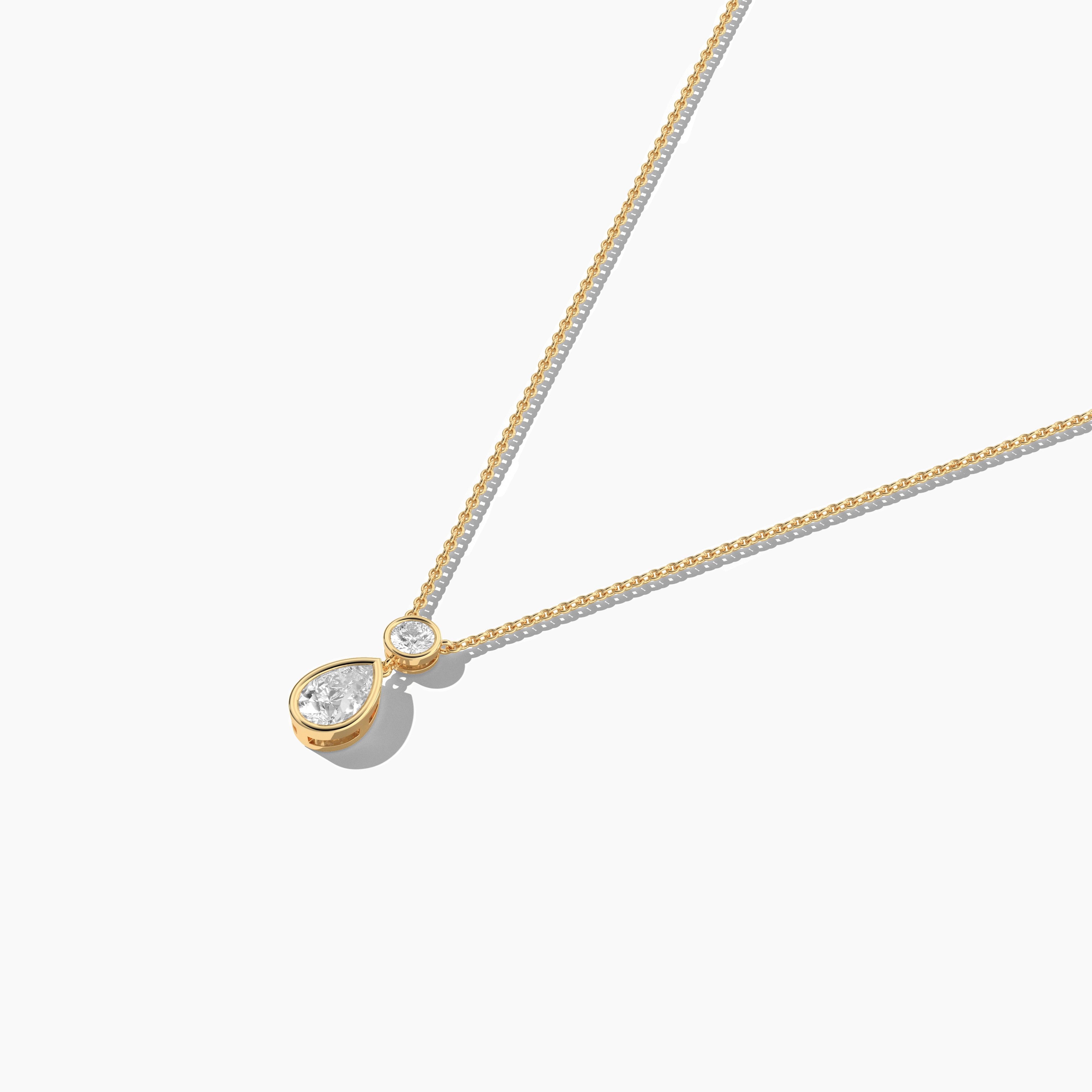 round and pear cut diamond fashion necklace