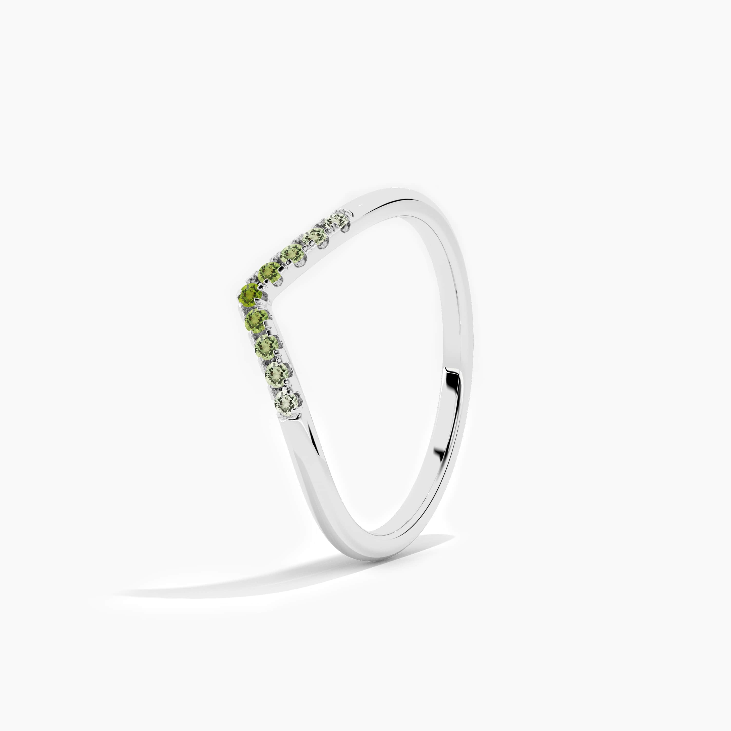 Curved Diamond Wedding Band