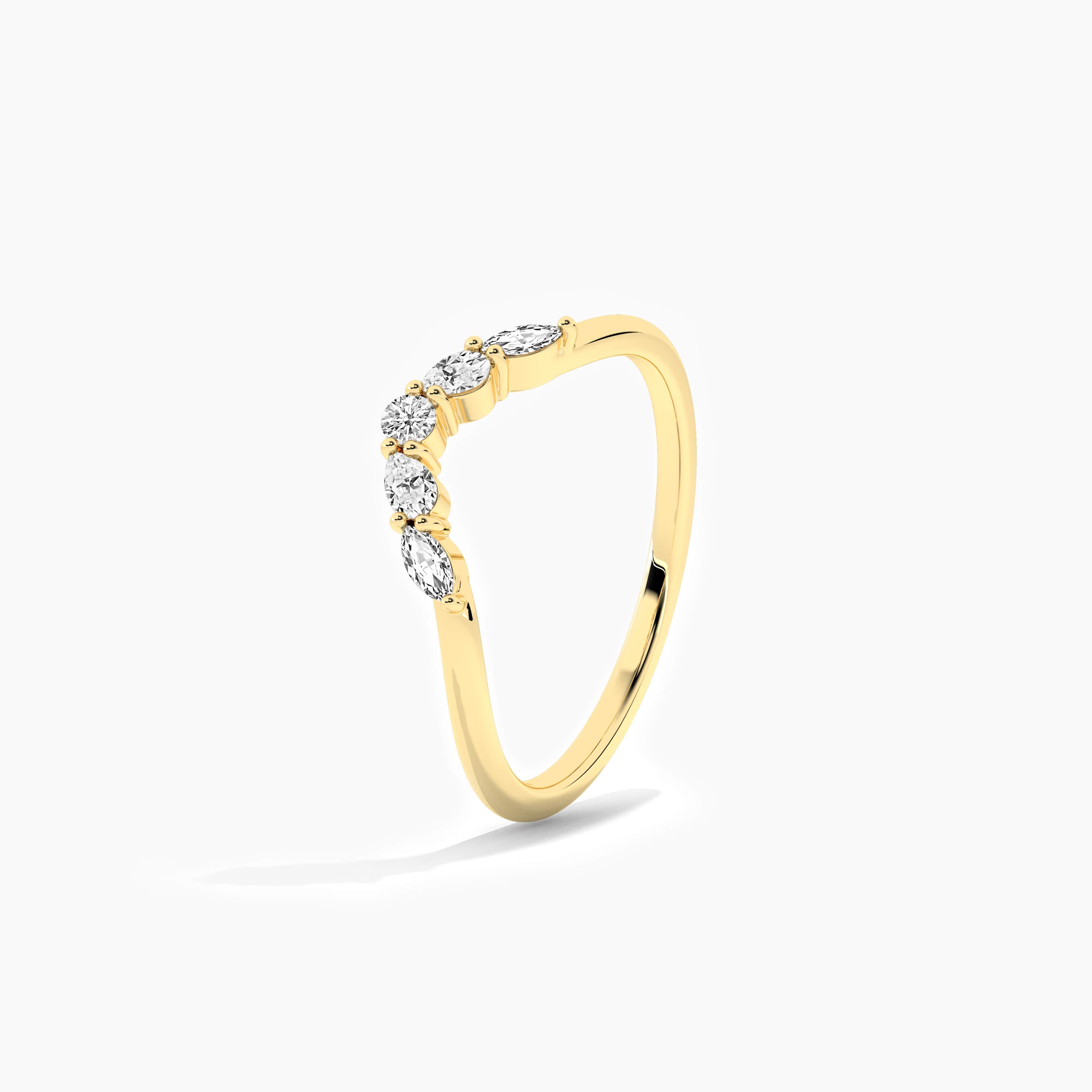 yellow gold moissanite diamond ring