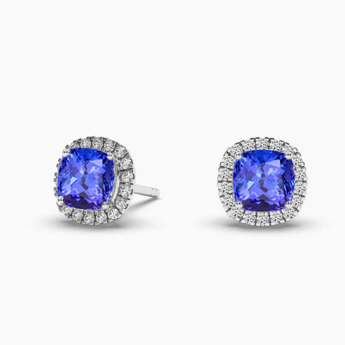 white gold tanzanite stud earrings