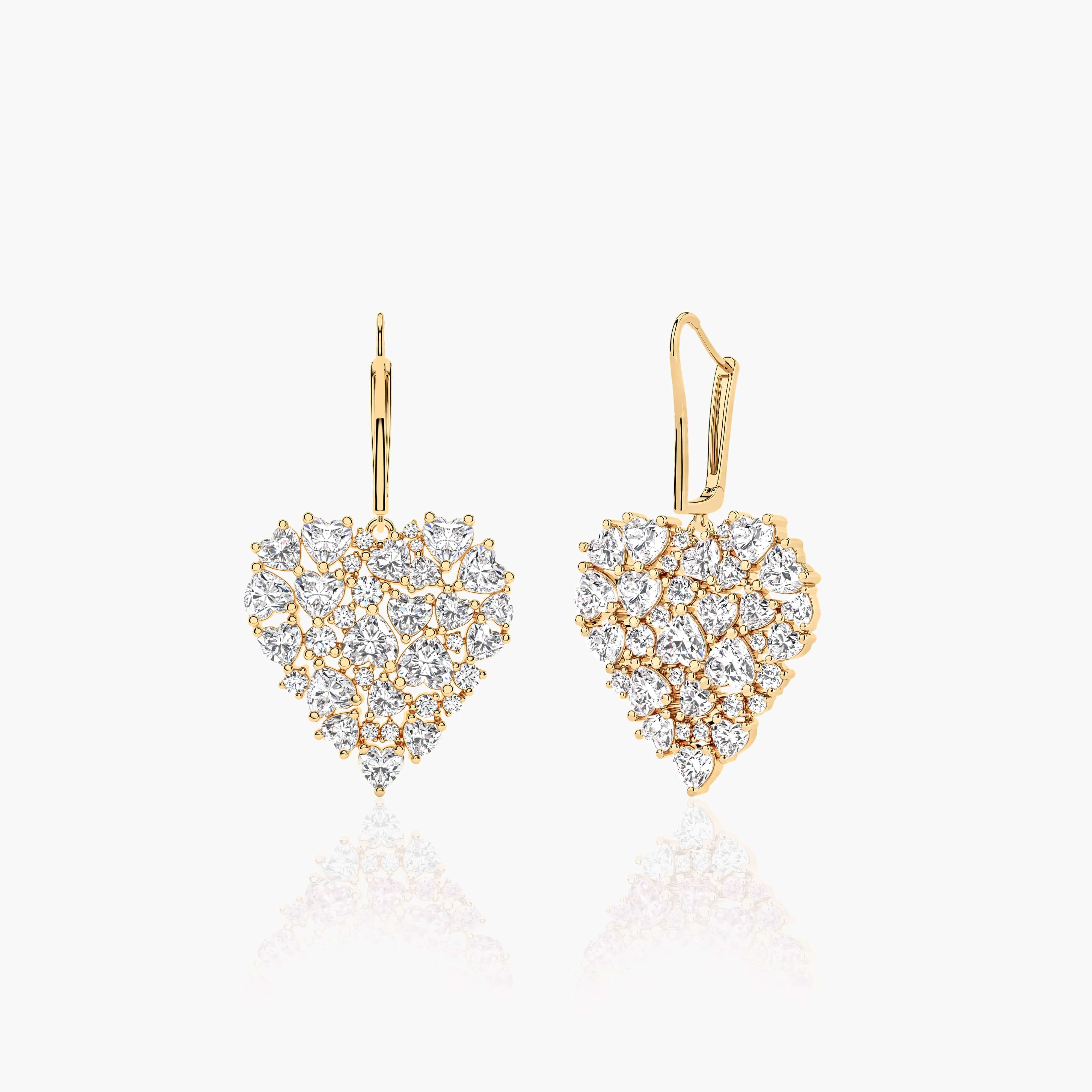 gold diamond drop earrings