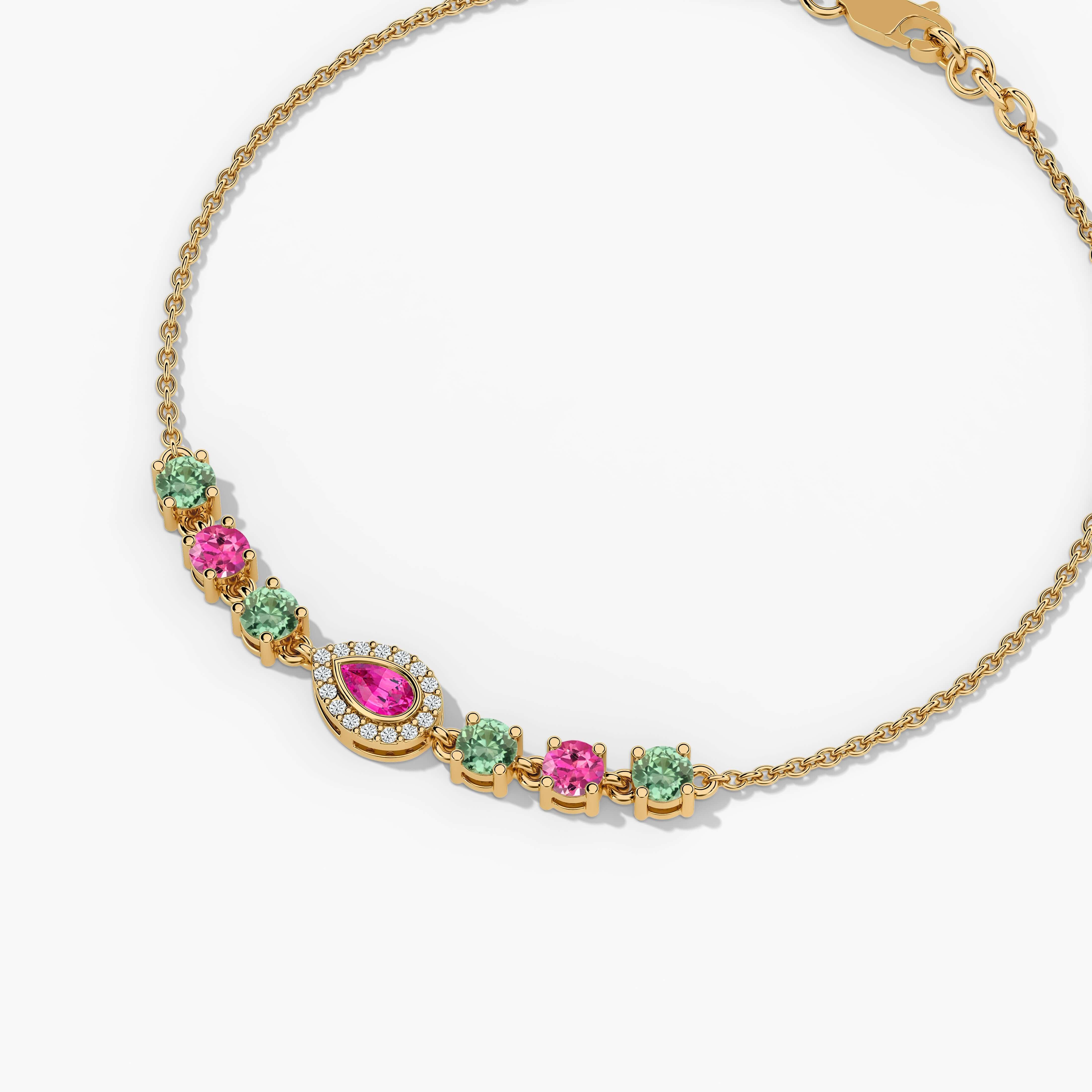yellow gold sapphire bracelet