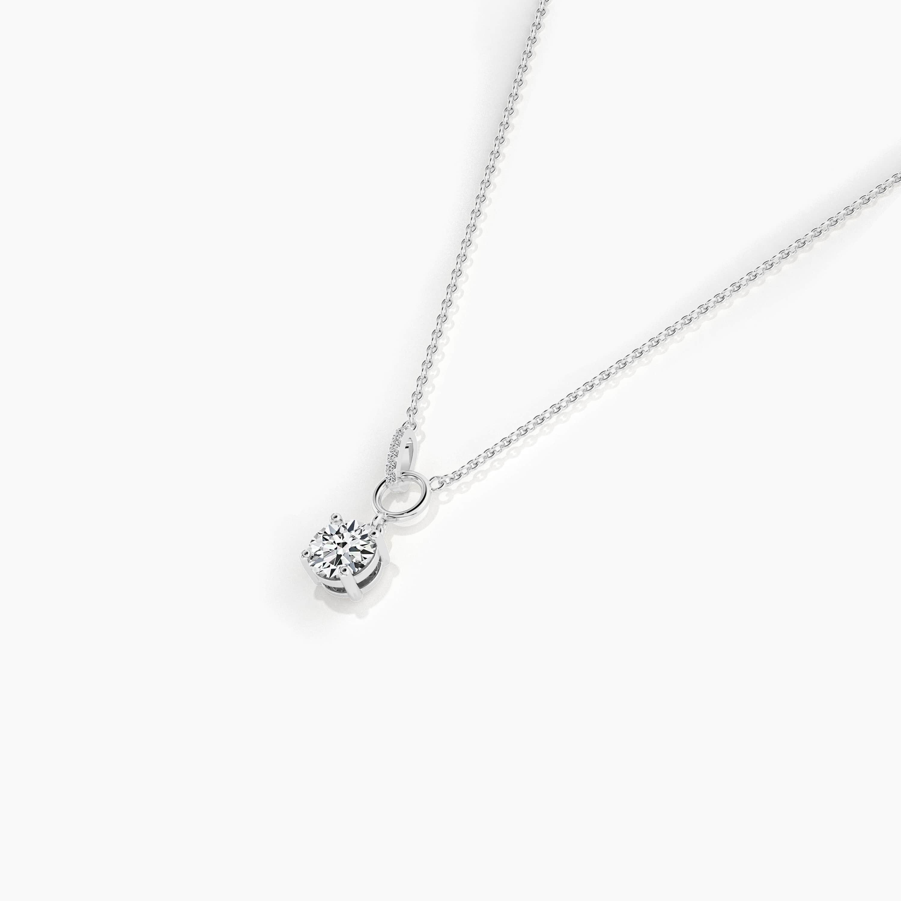 solitaire diamond necklace white gold