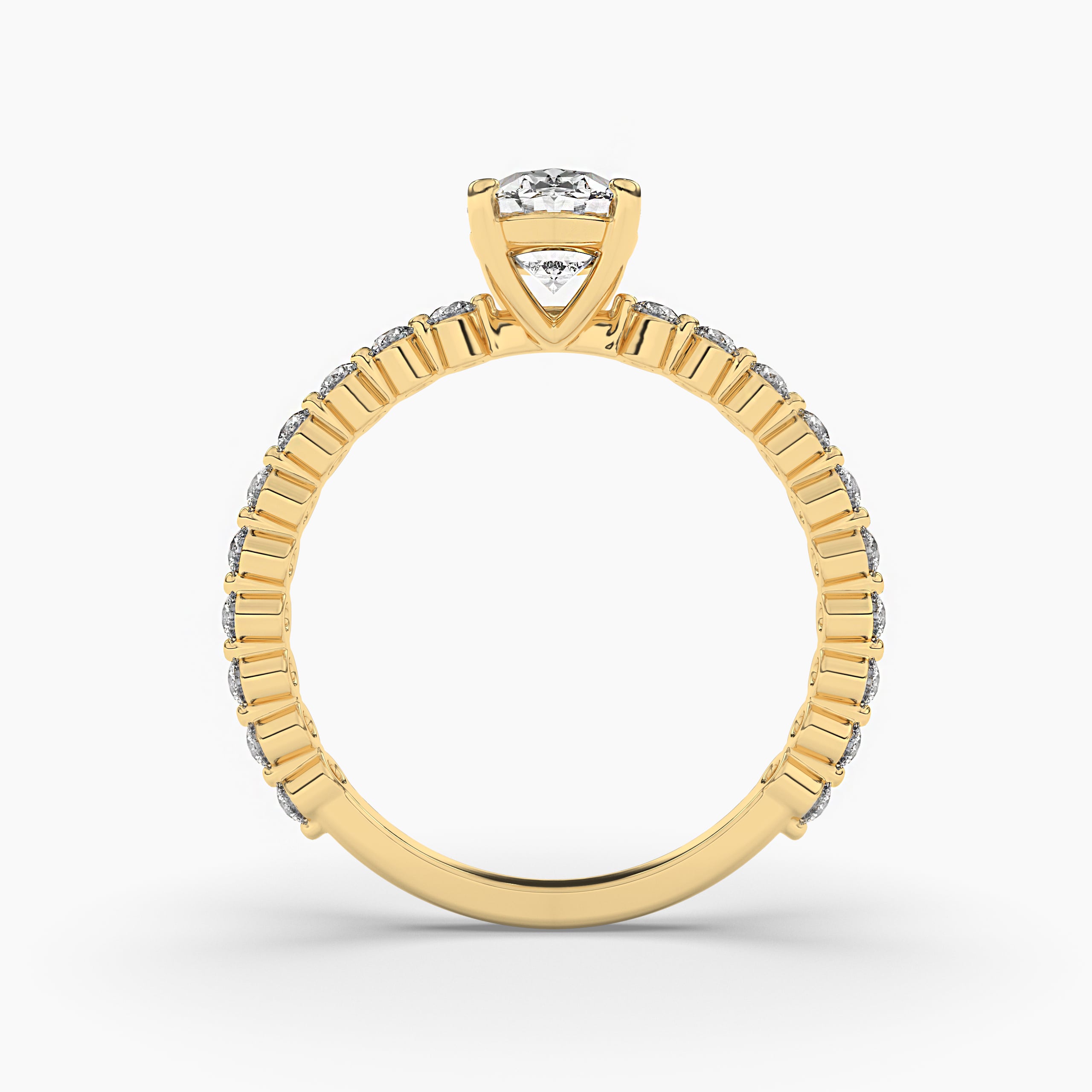 Oval Cut Solitaire with Side Accents Ring WA