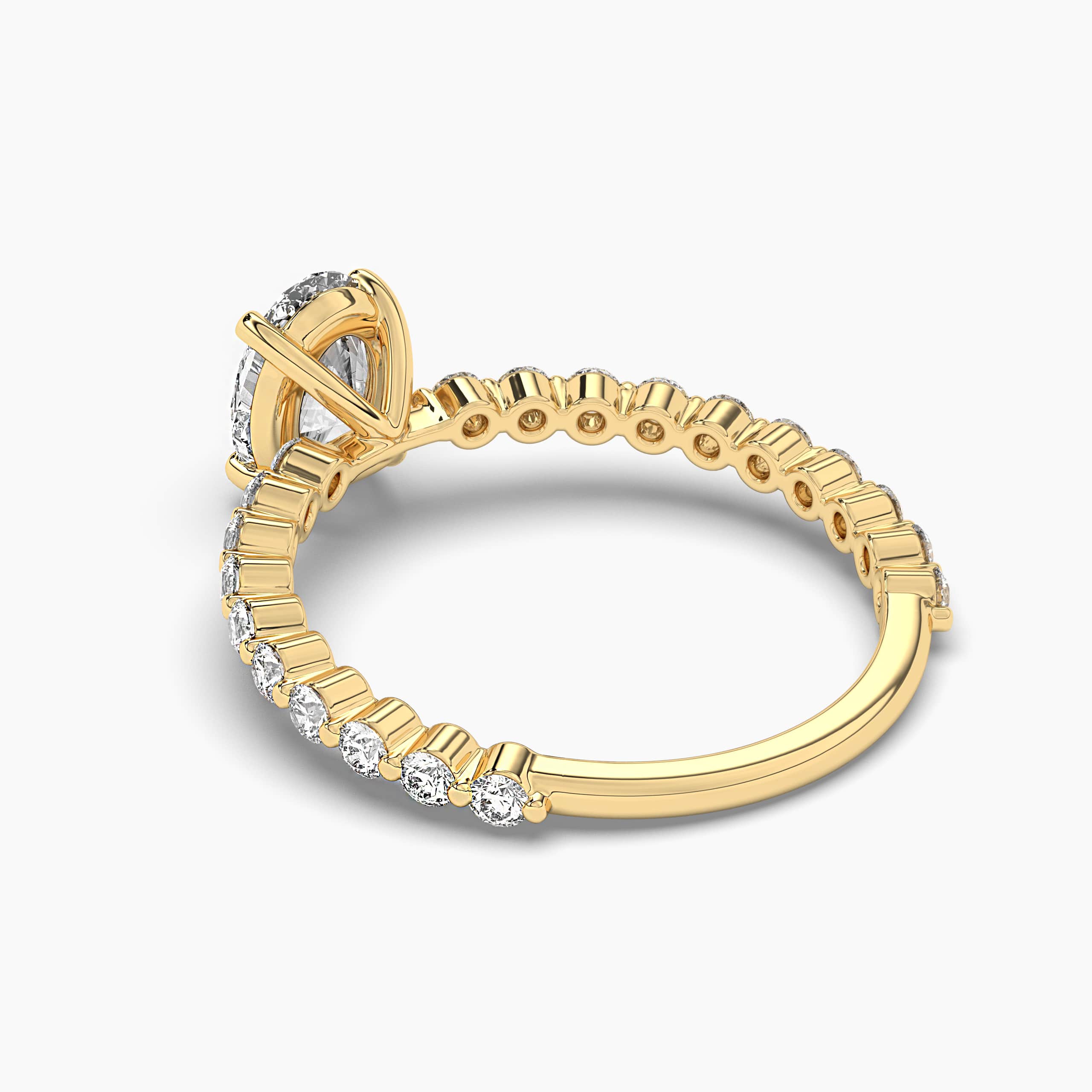 Oval Cut Solitaire with Side Accents Engagement Ring WA