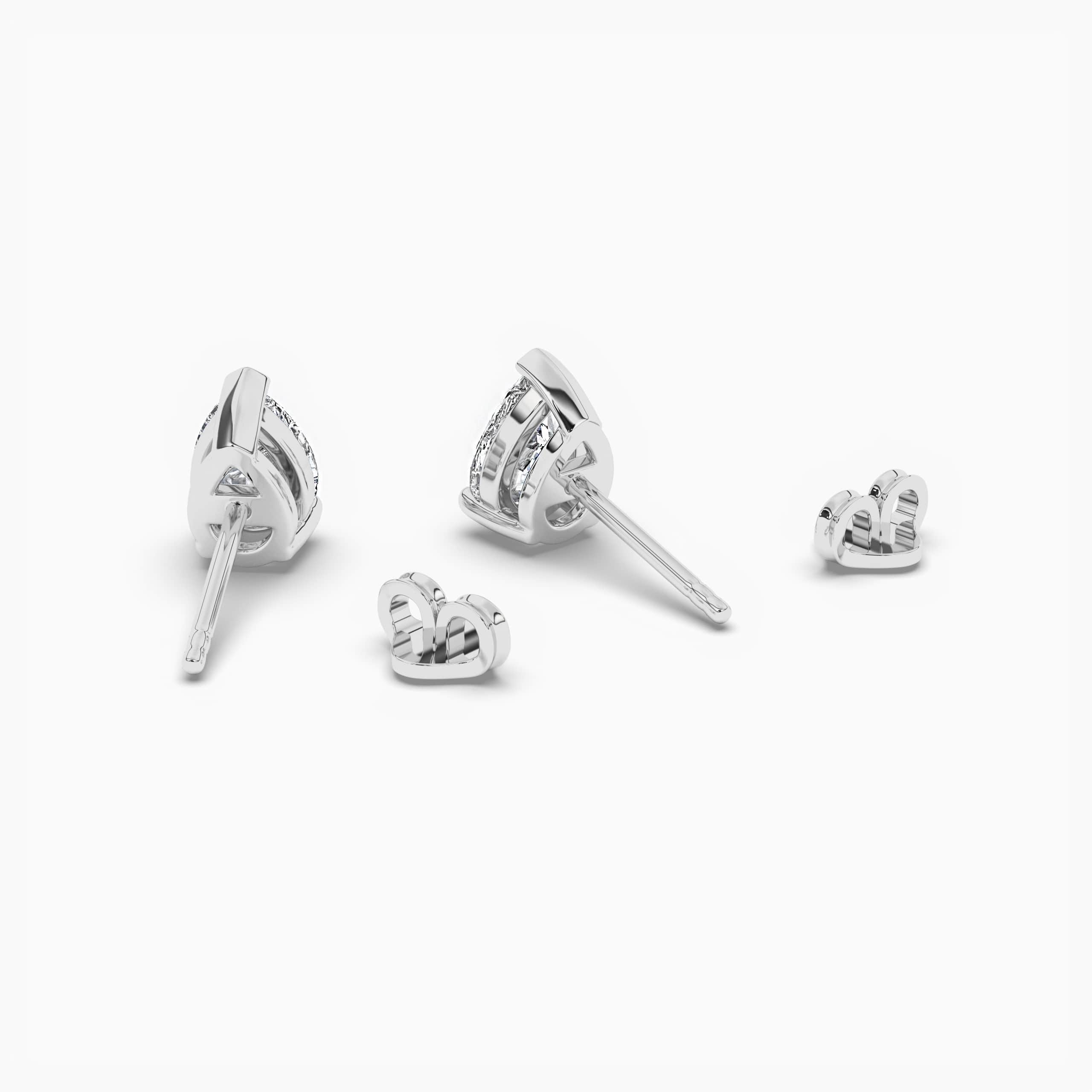pear-shaped lab created diamonds in or rose gold three prong
