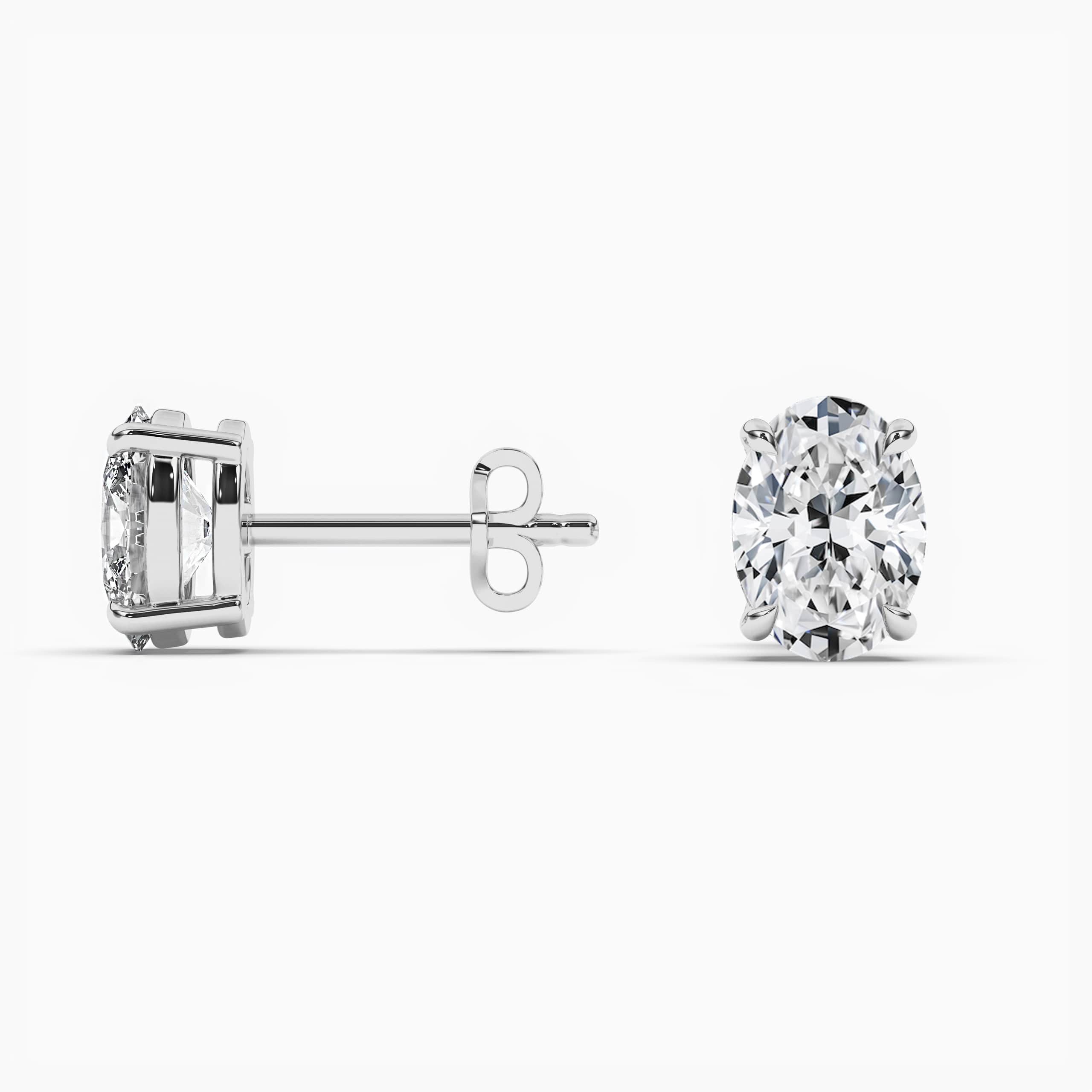 Oval Lab Created Diamond Stud Earrings