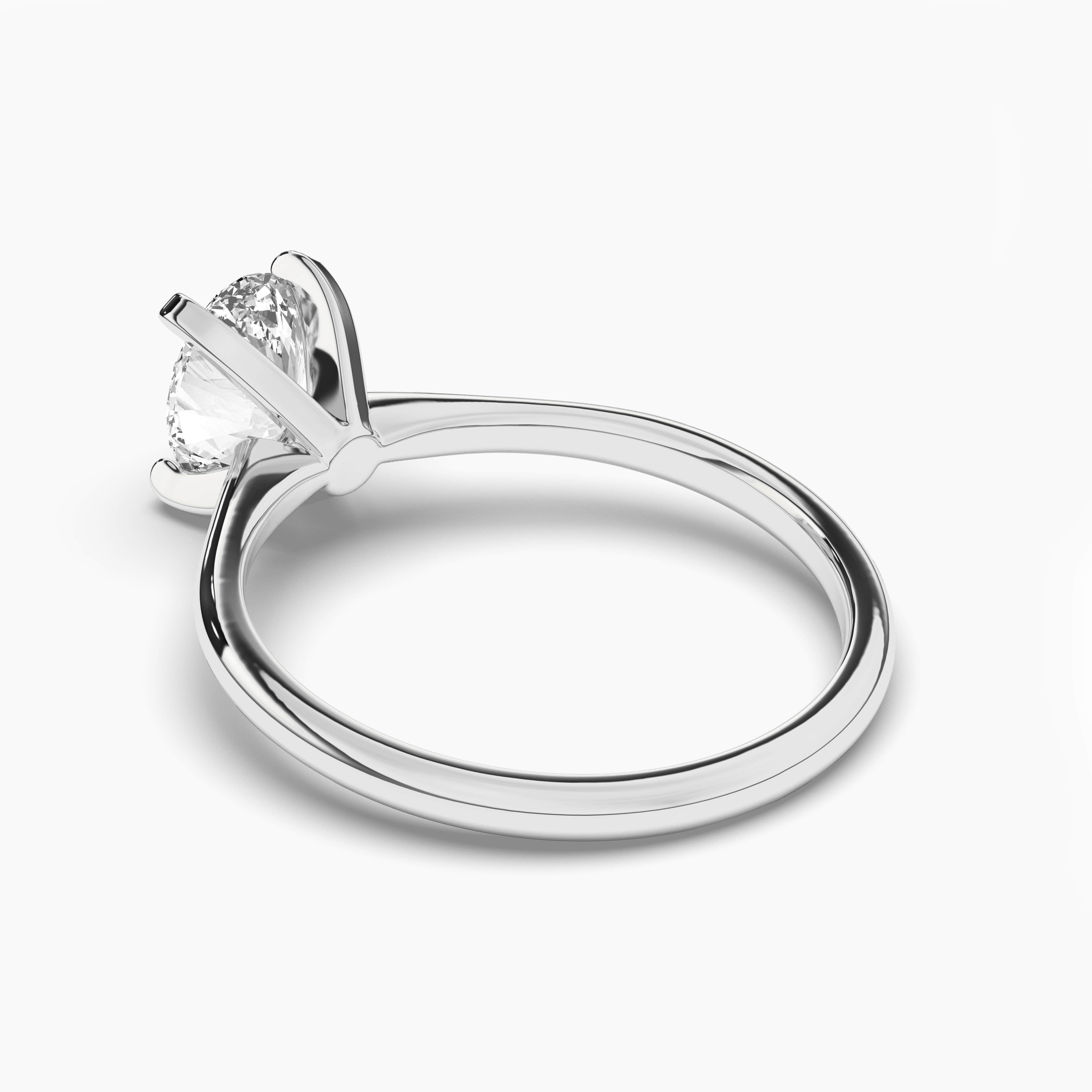 Oval Diamond Solitaire Engagement Ring in White Gold