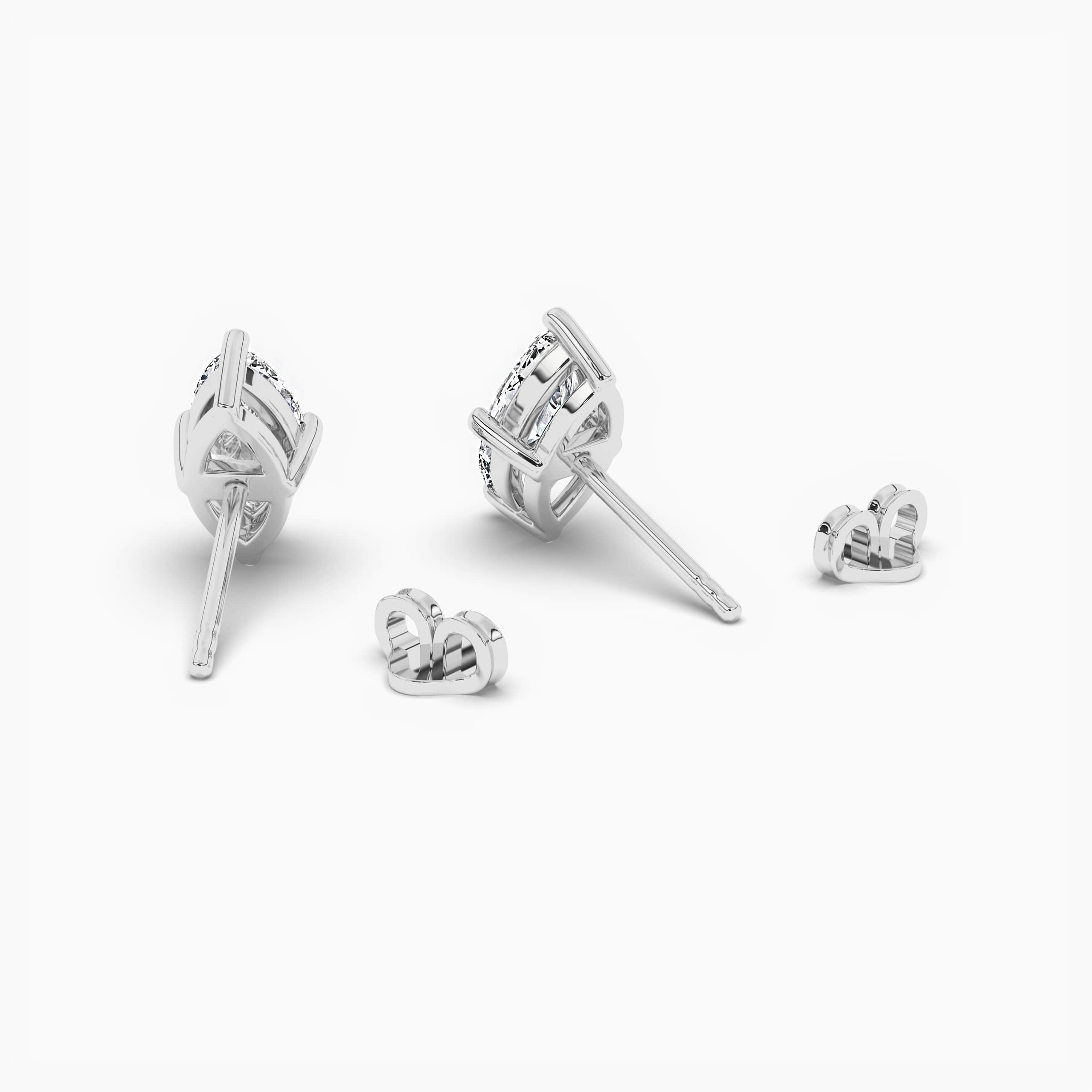Yellow Gold Marquise Shaped Diamond Stud Earrings