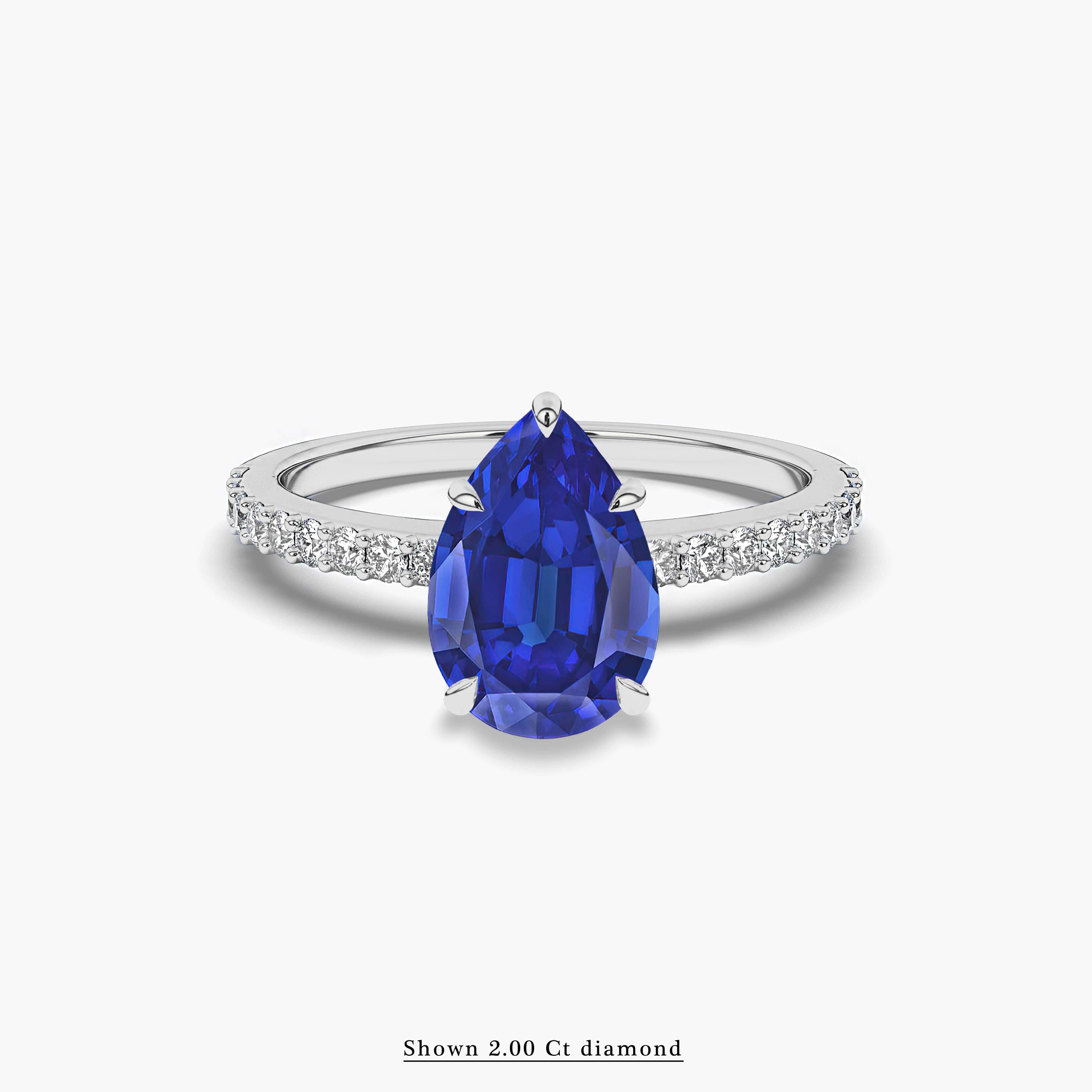 diamond and sapphire pave engagement ring
