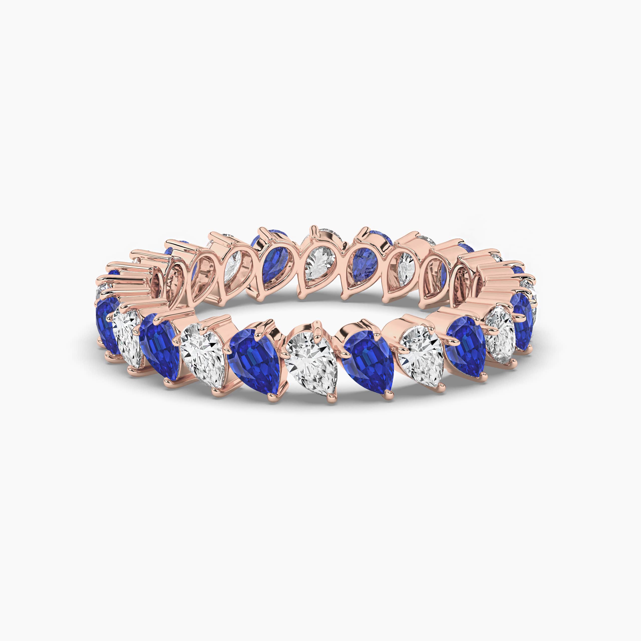 blue sapphire eternity wedding band