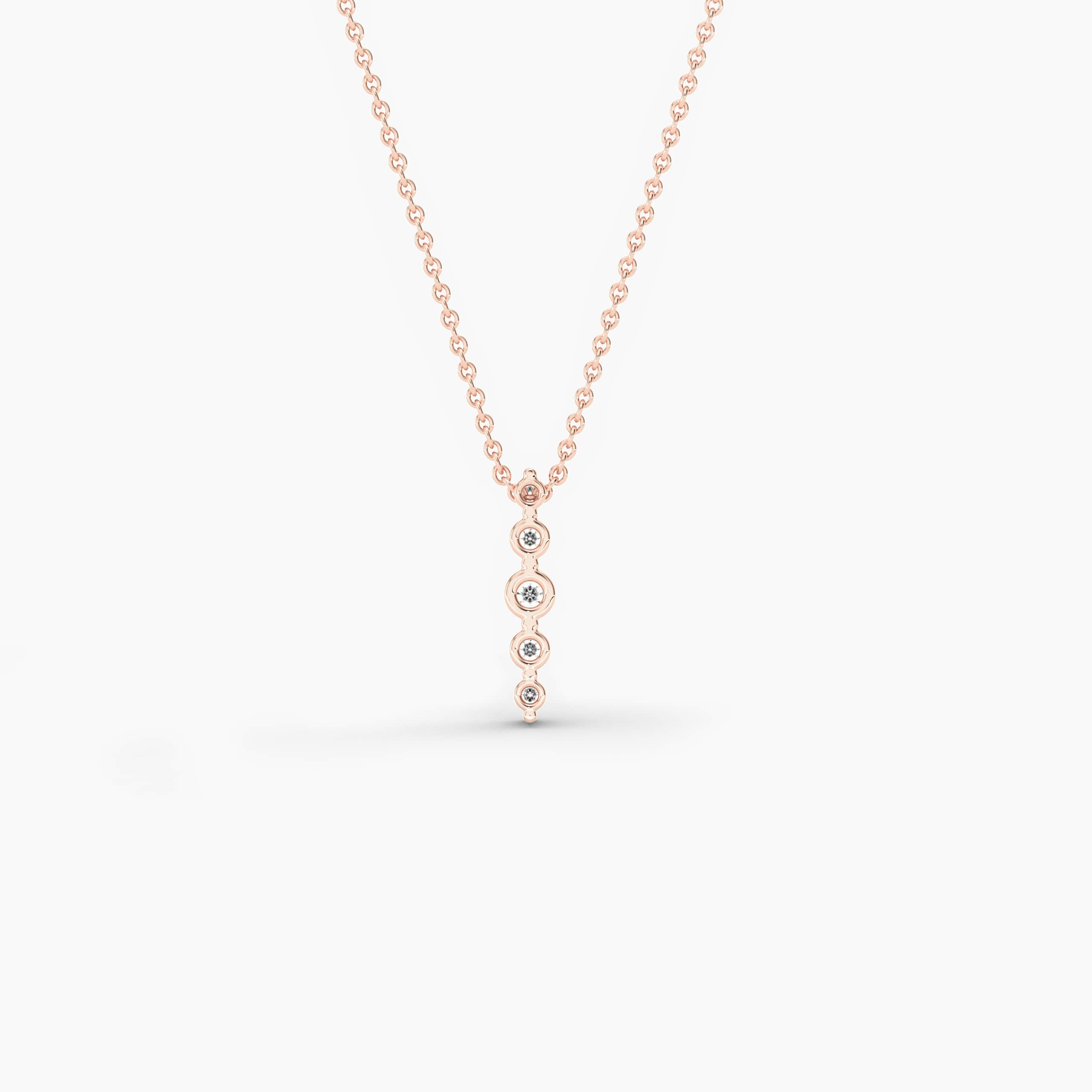 Rose Gold Round Cut Moissanite Diamond Necklace For Woman's