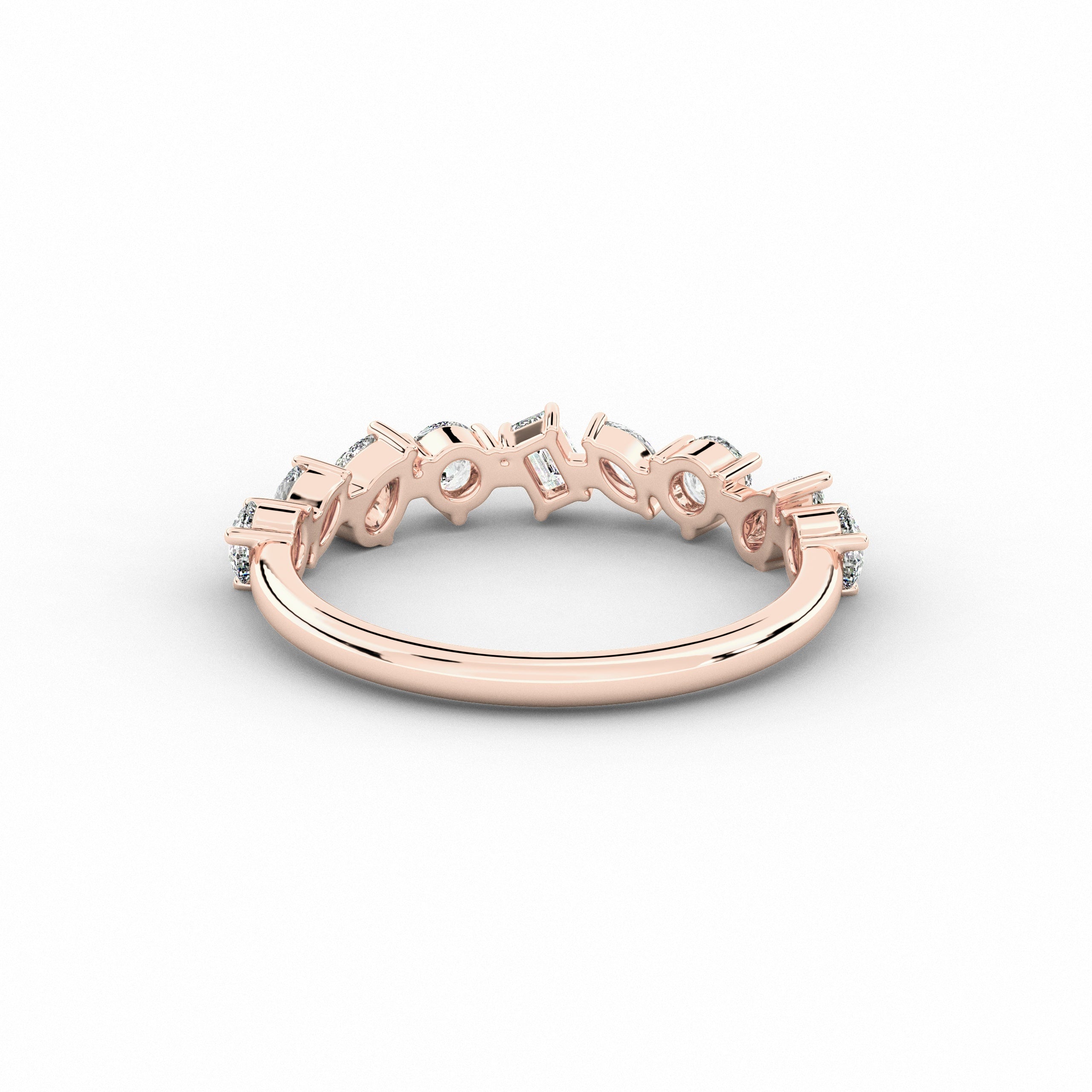 Multi Shape Lab Grown Diamond Engagement Ring In Rose Gold