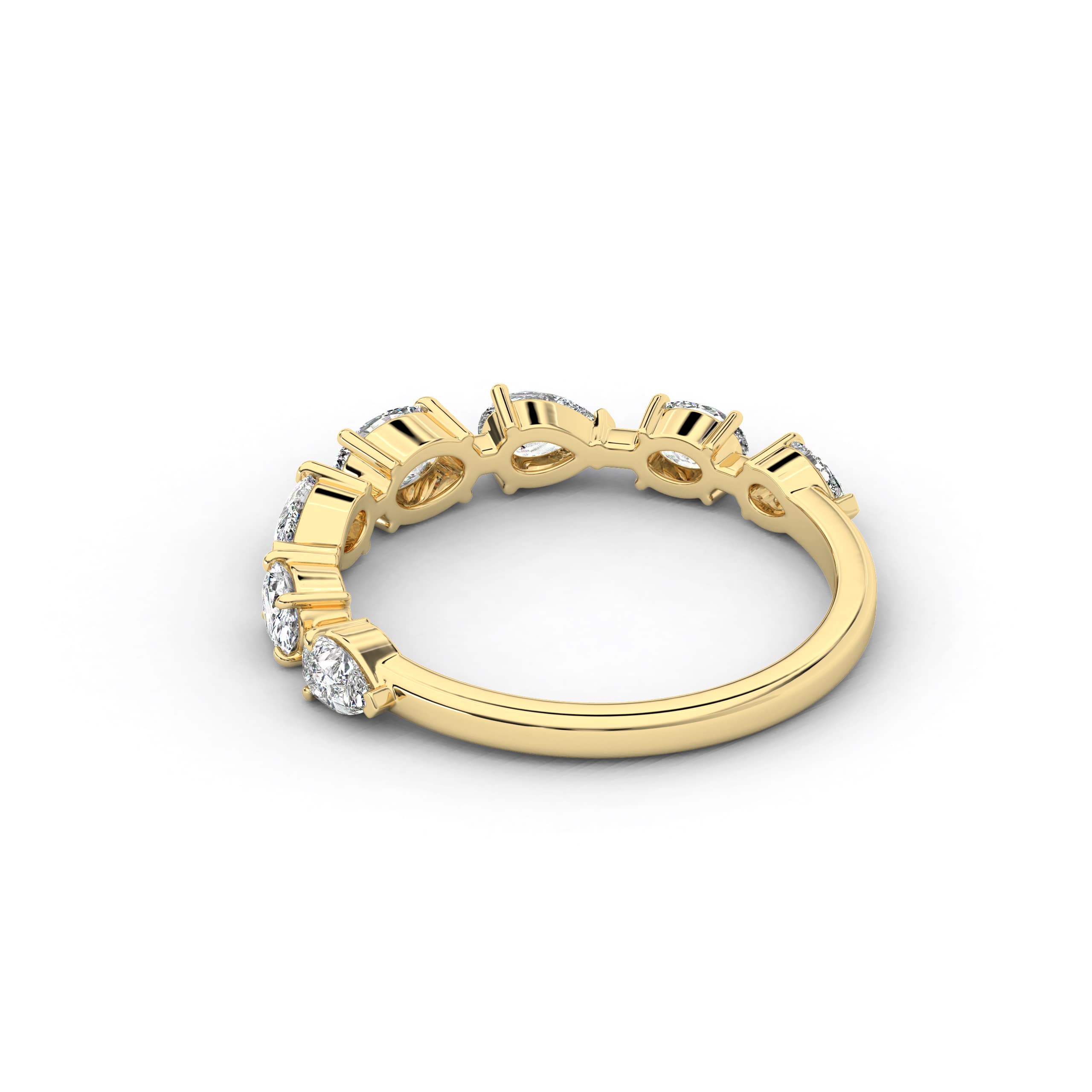 Yellow Gold Oval And Pear Cluster Engagement Ring