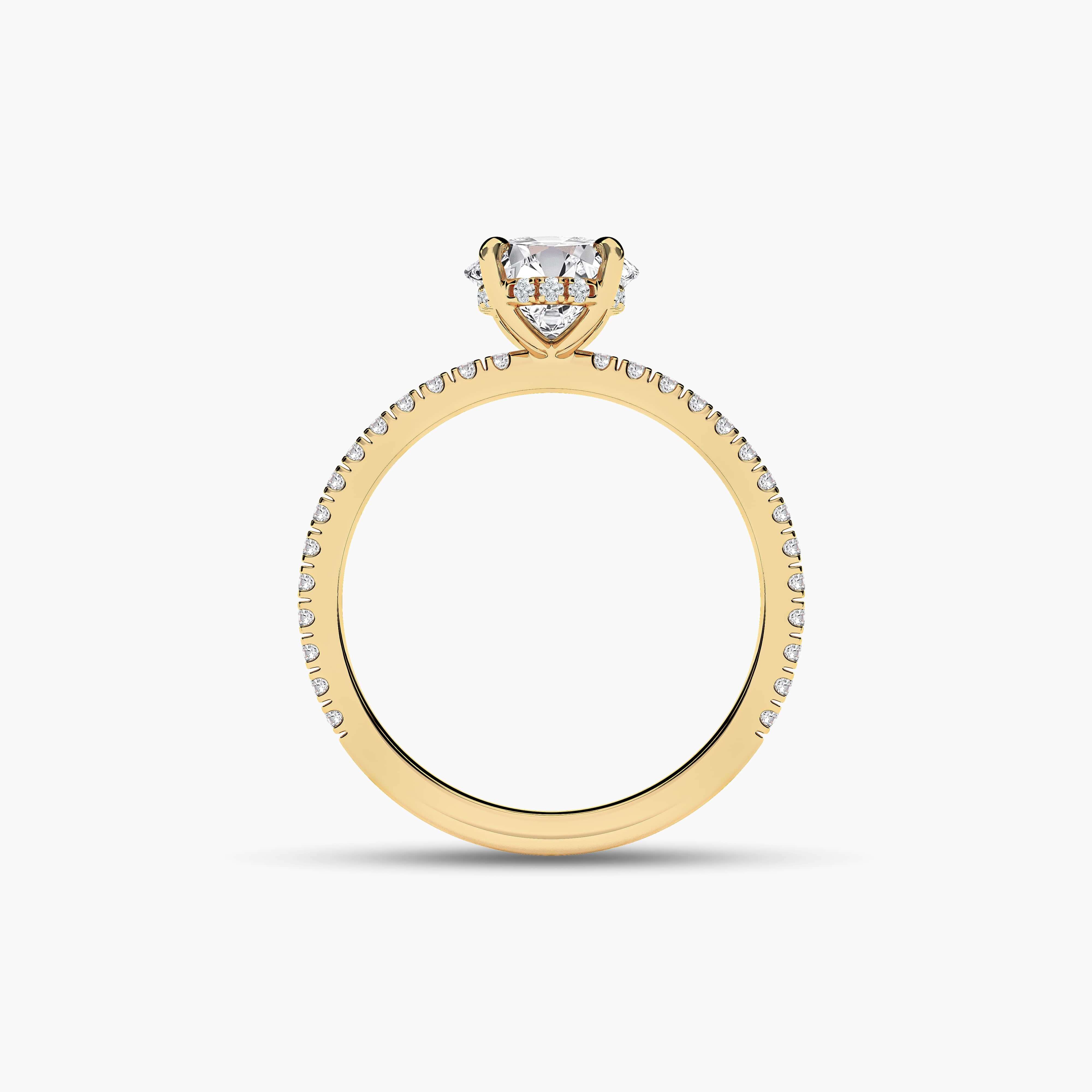 hidden halo oval engagement ring USA