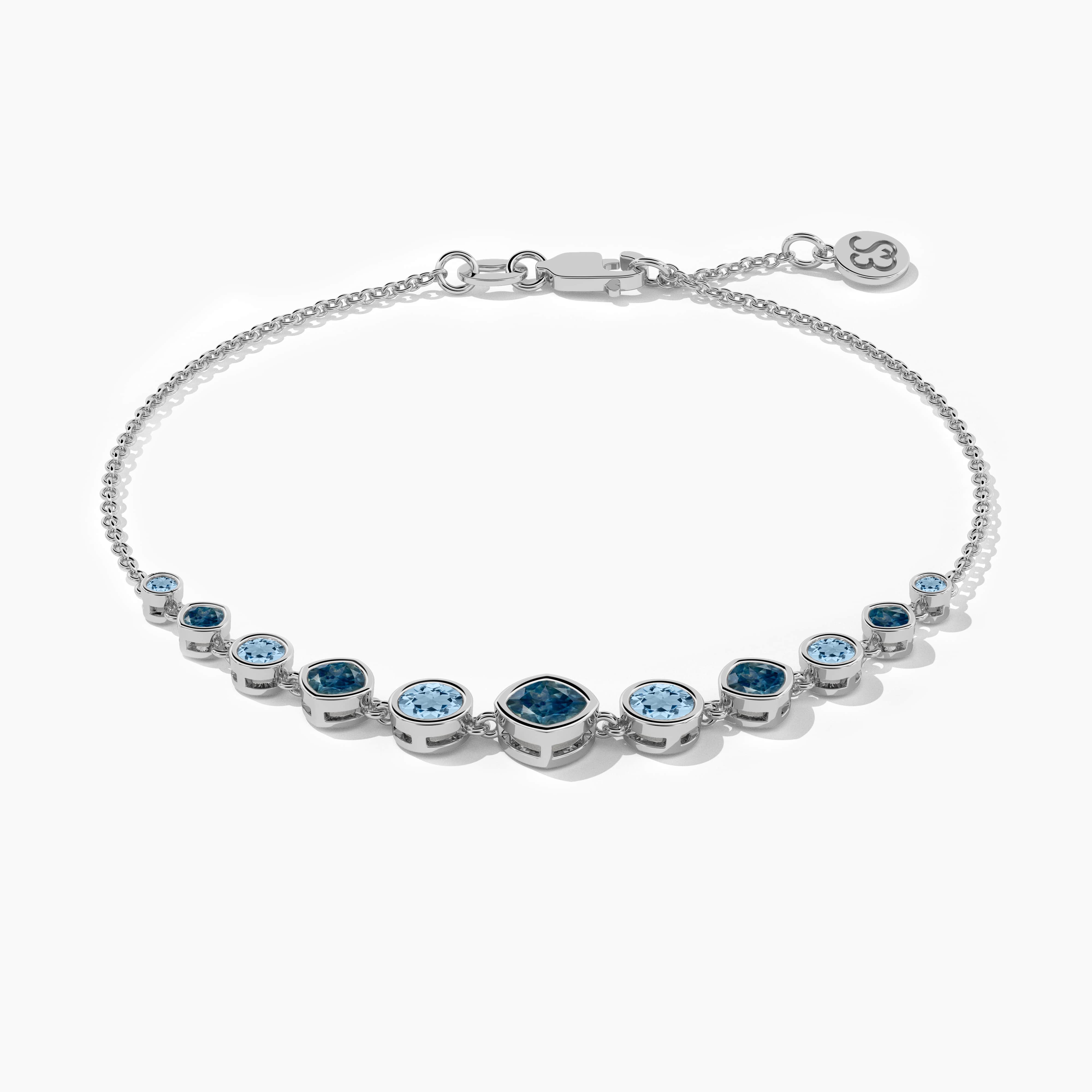 white gold gemstones bracelet