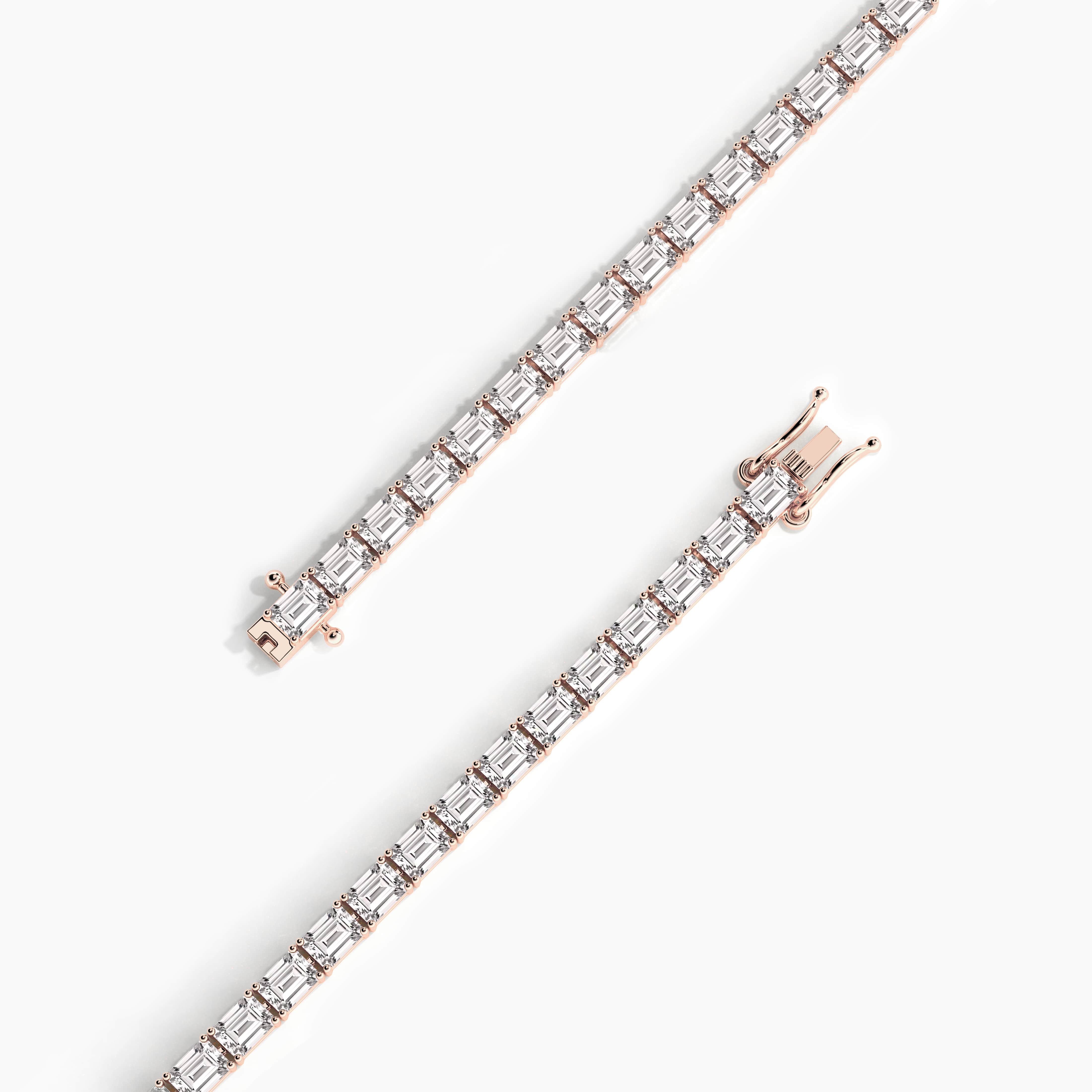 emerald shape diamond tennis bracelet