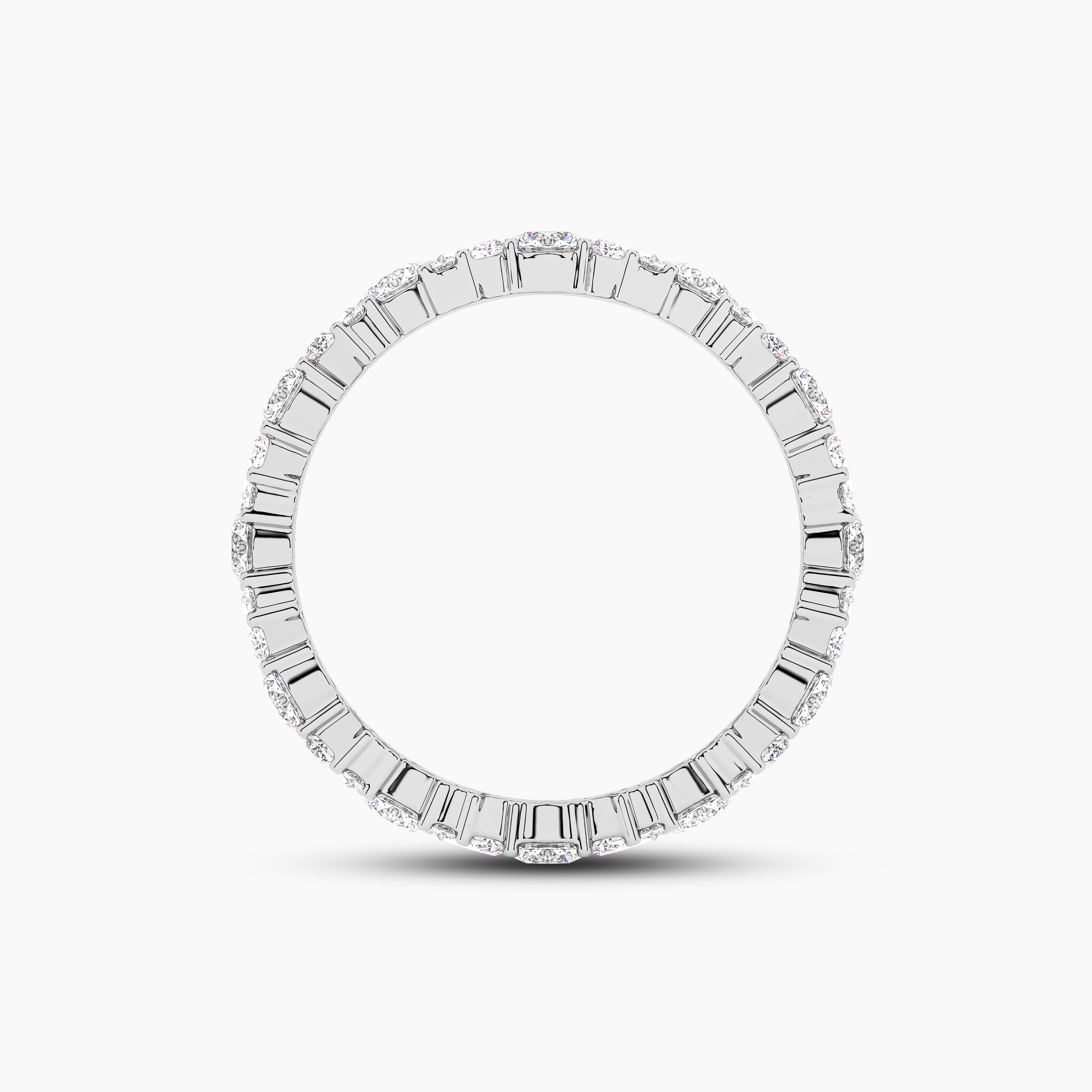 Round & Baguette Diamond Band For Her