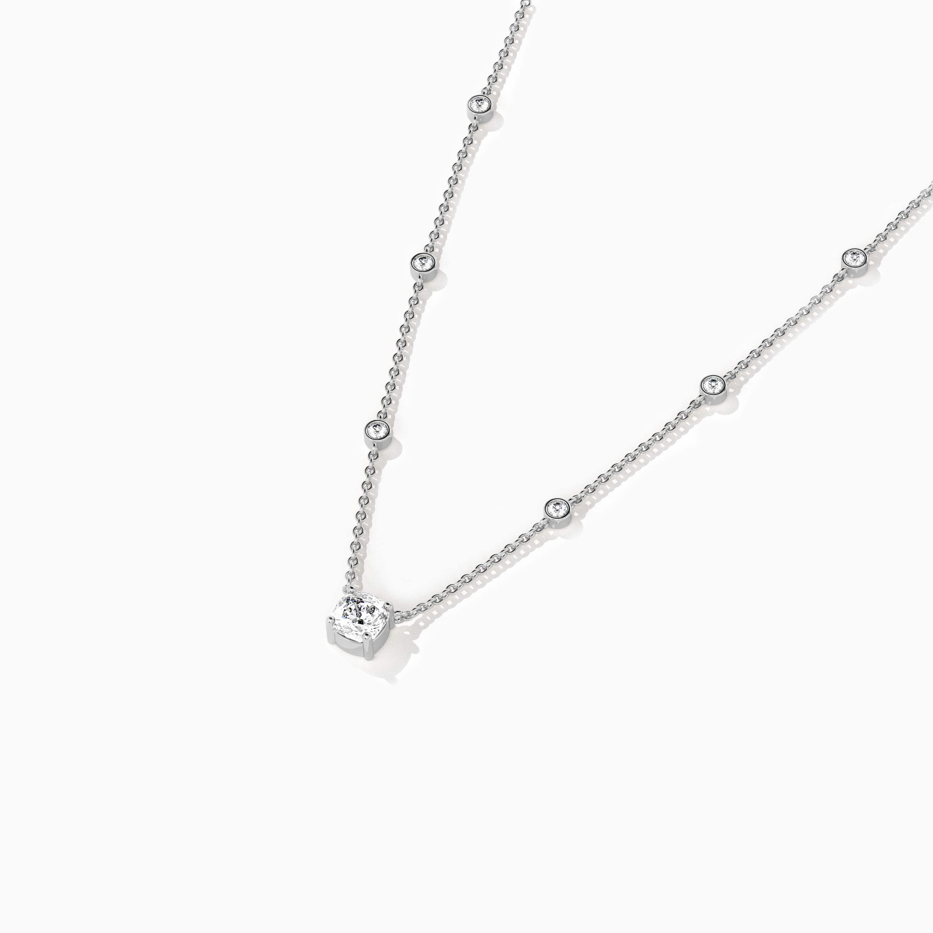 Solitaire cushion Diamond Necklace