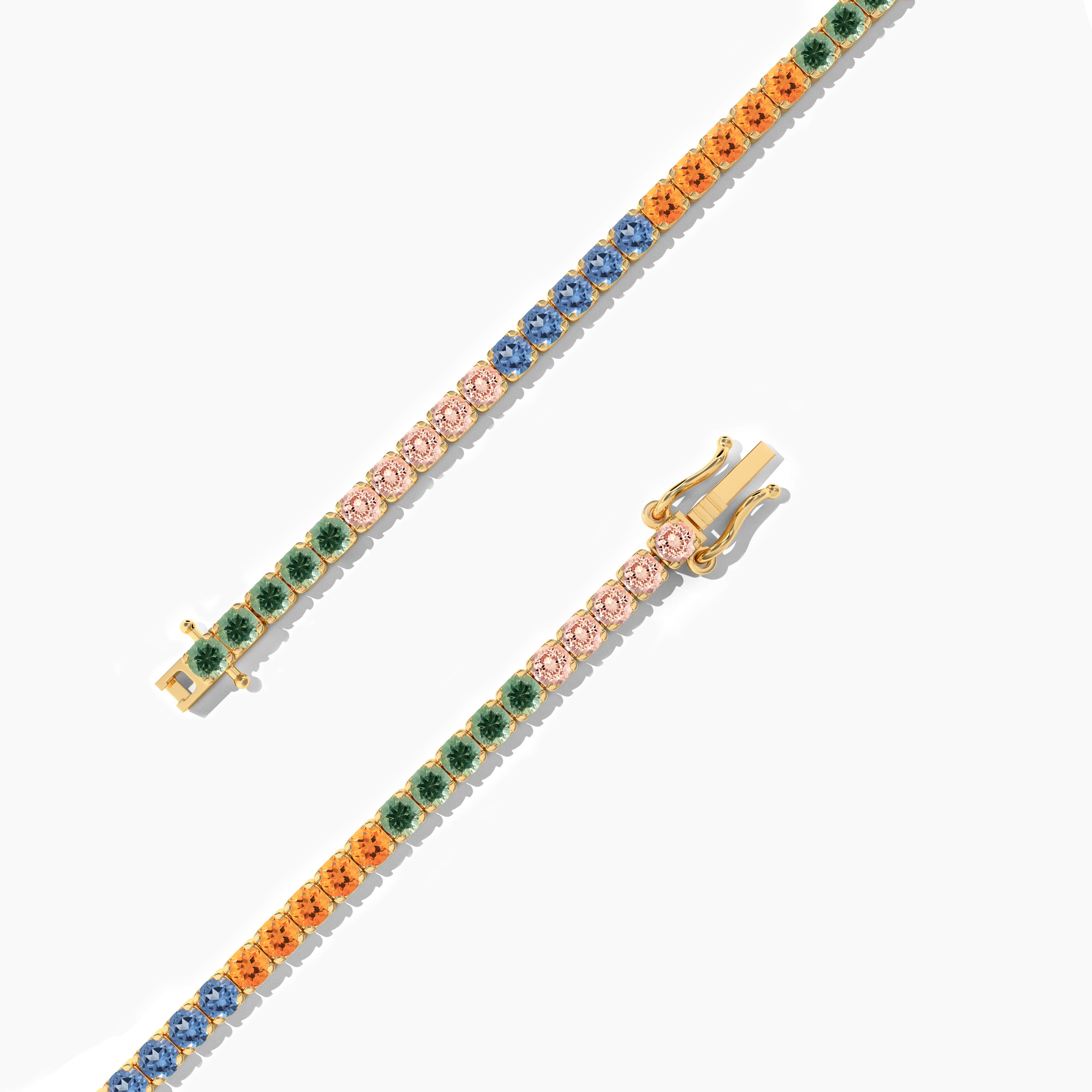 yellow gold color diamond tennis bracelet