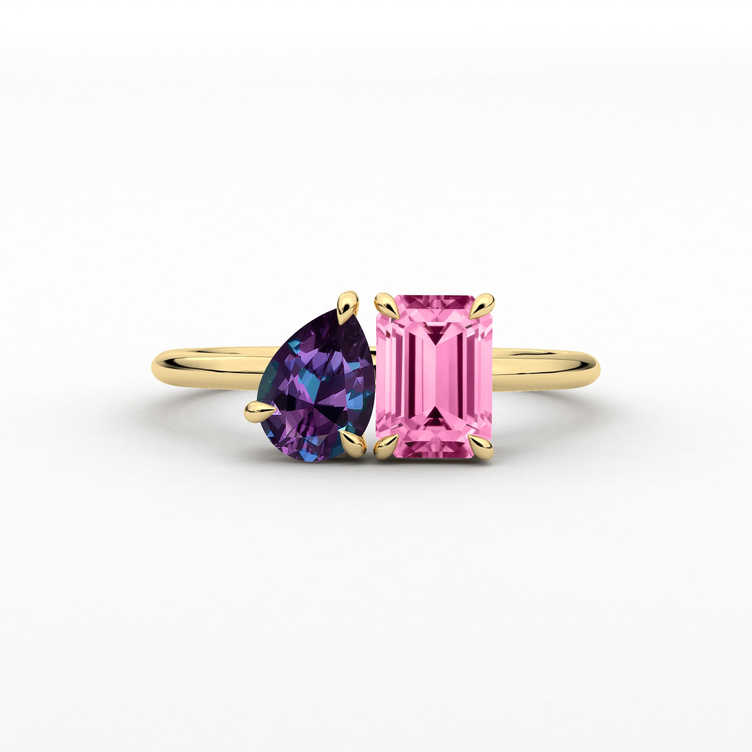 Yellow Gold Toi Et Moi Ring