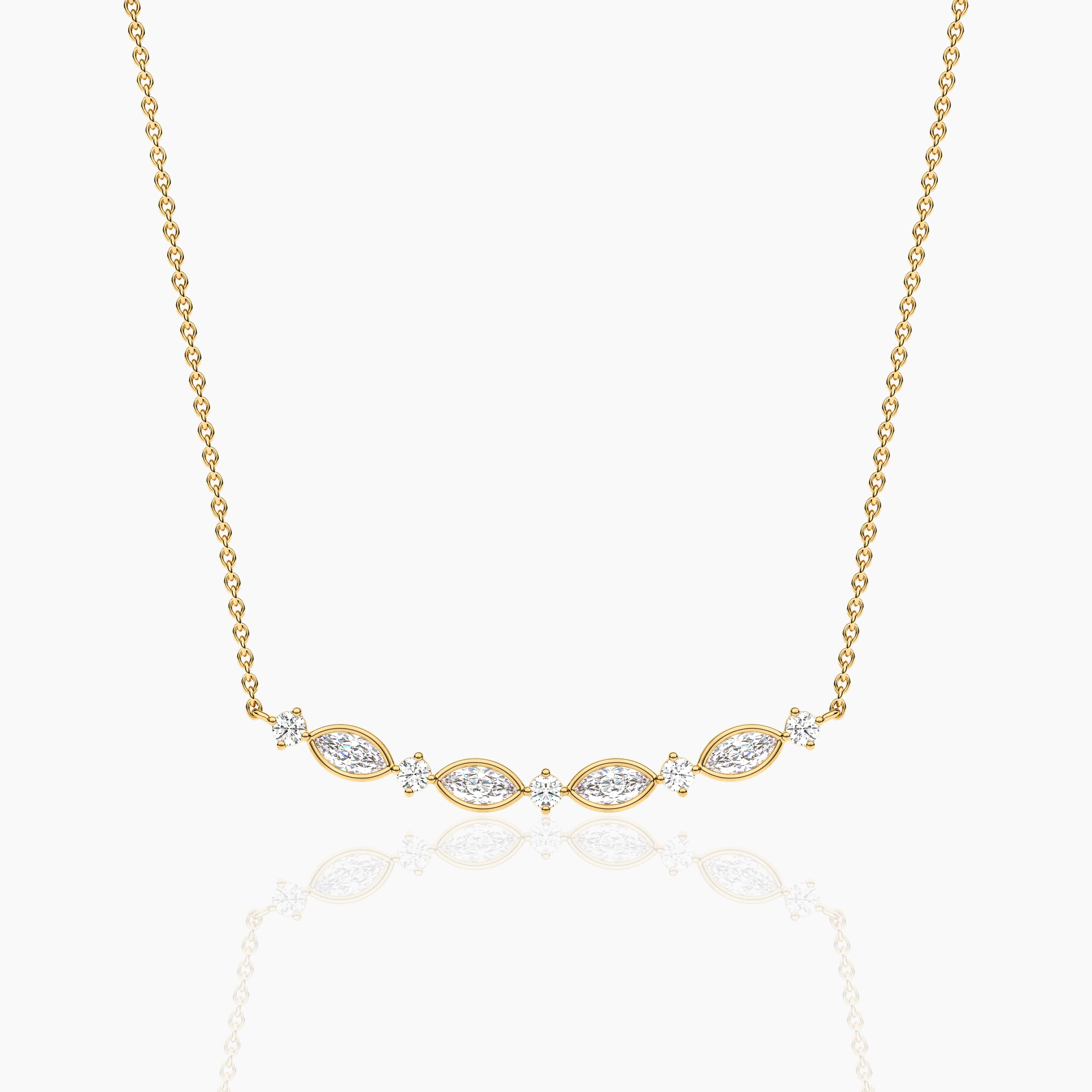 bar necklace with diamond