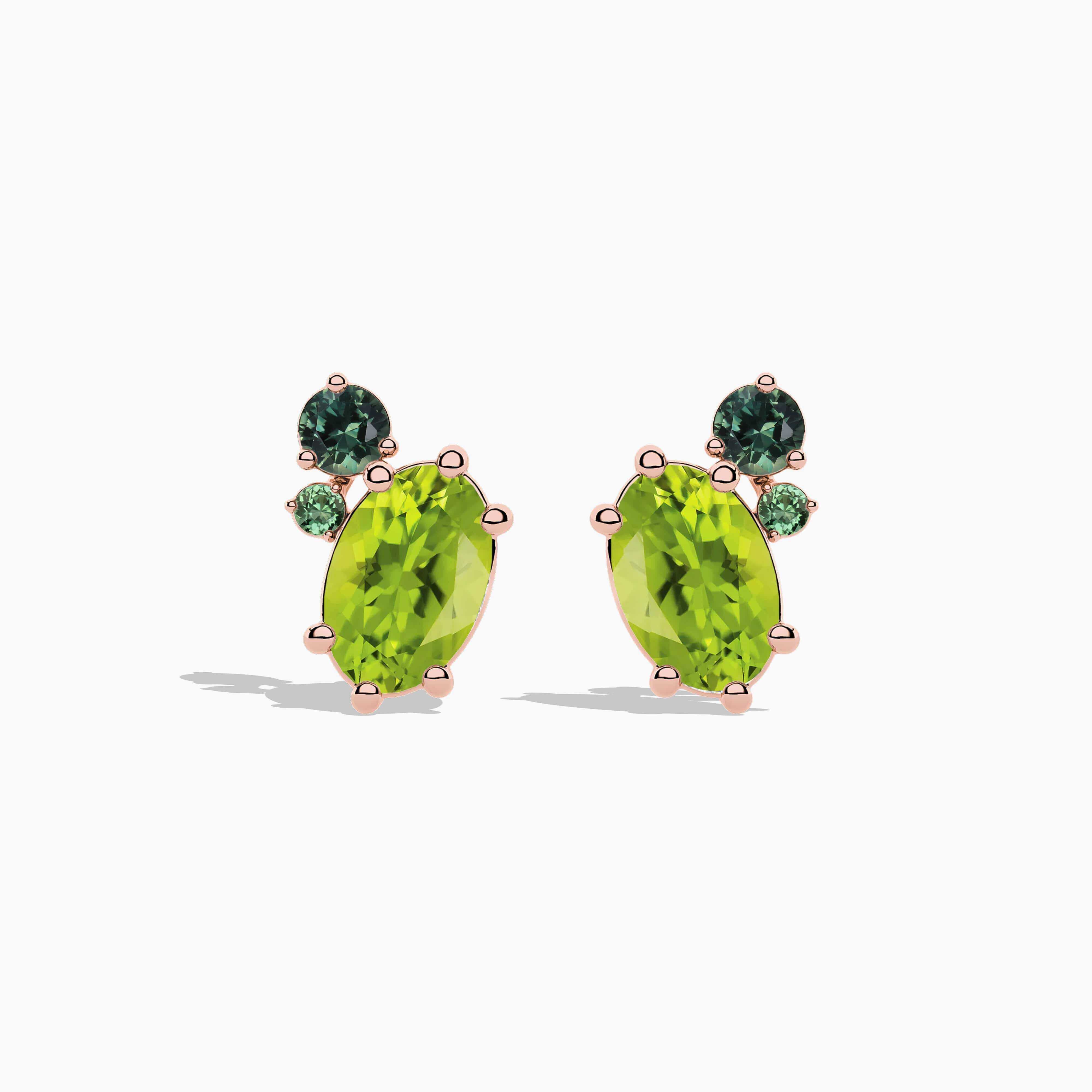 peridot stud earrings