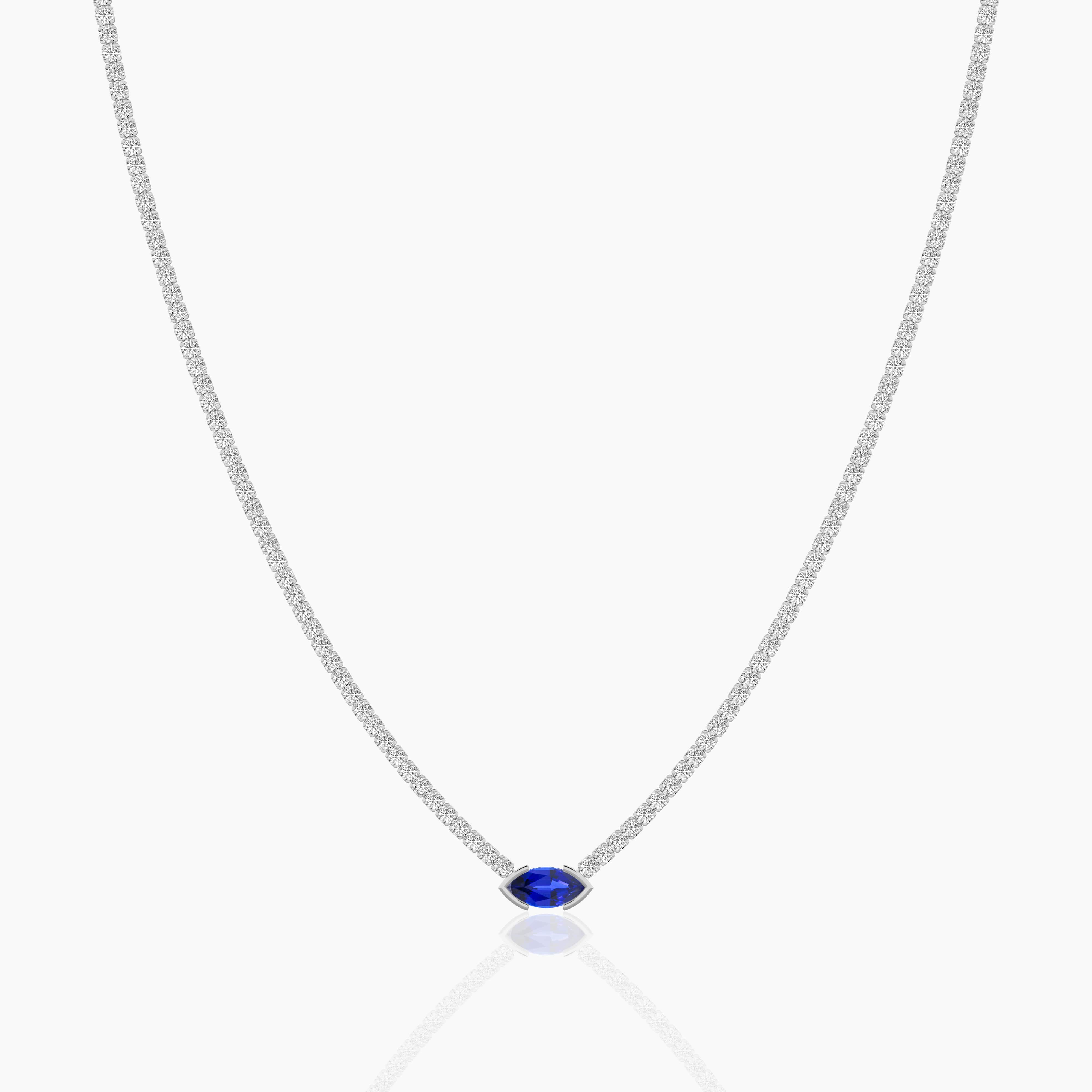 white gold blue sapphire necklace