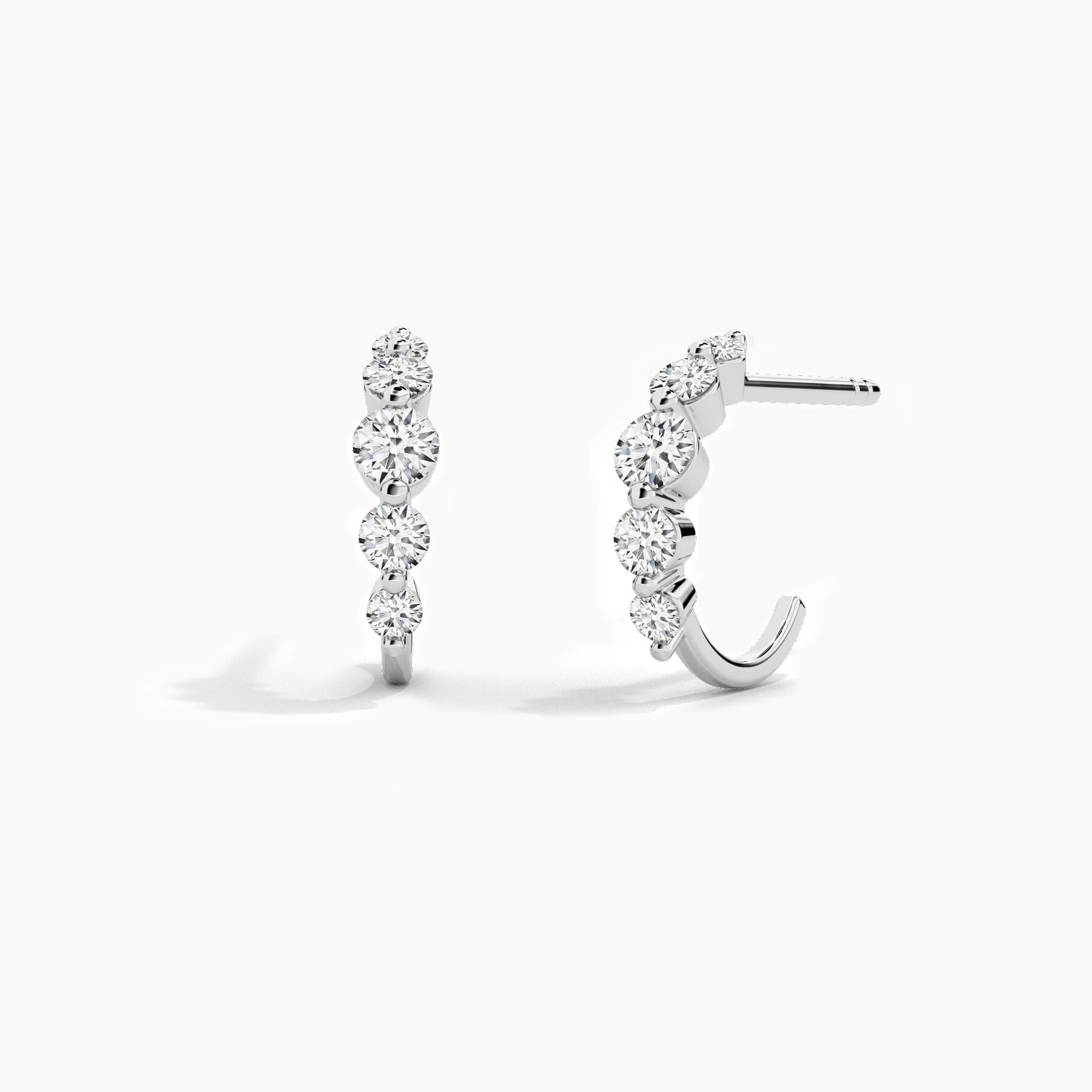 Round Cut Moissanite Diamond Huggie Earring For Woman's