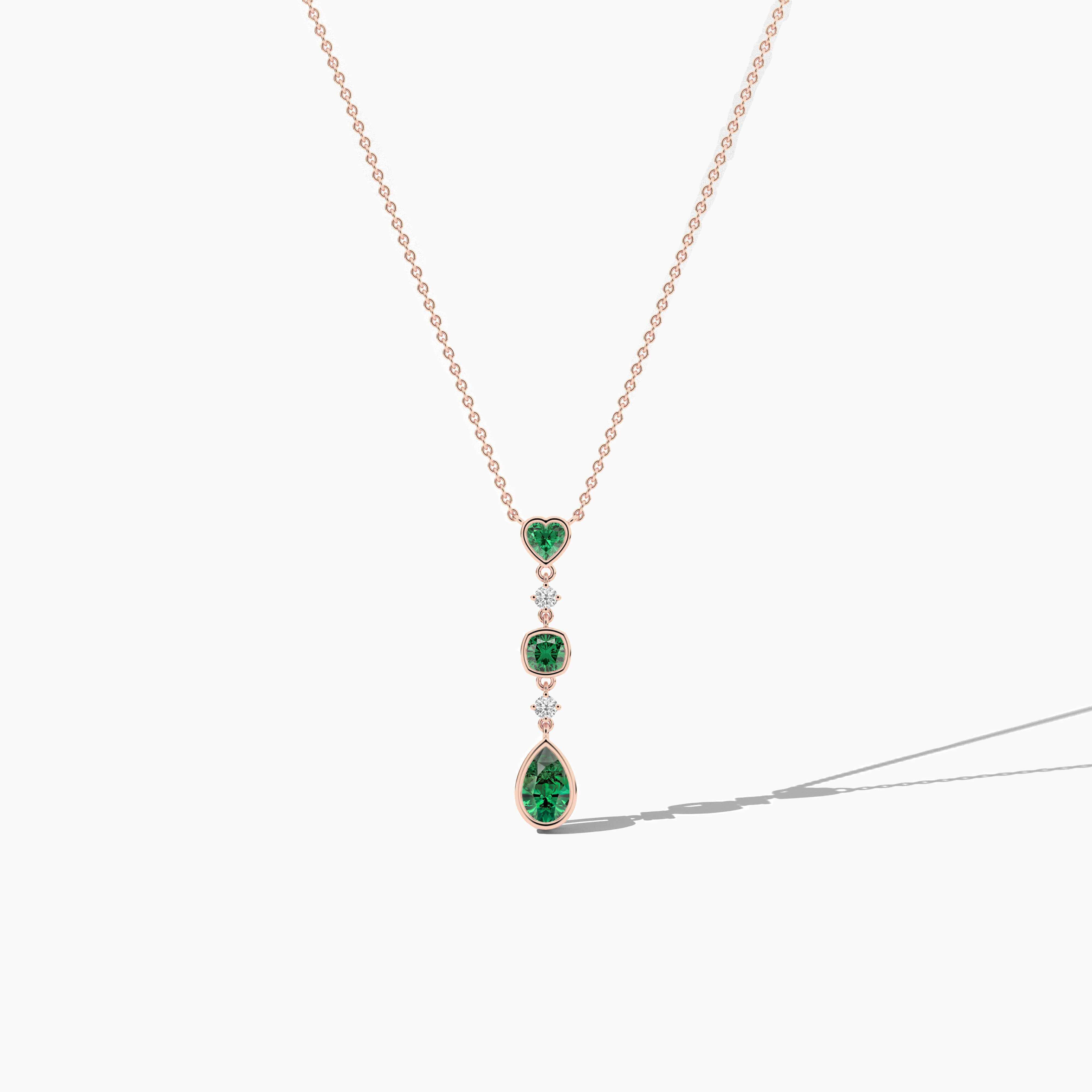 Mixed Shape Blue Sapphire Vertical Necklace