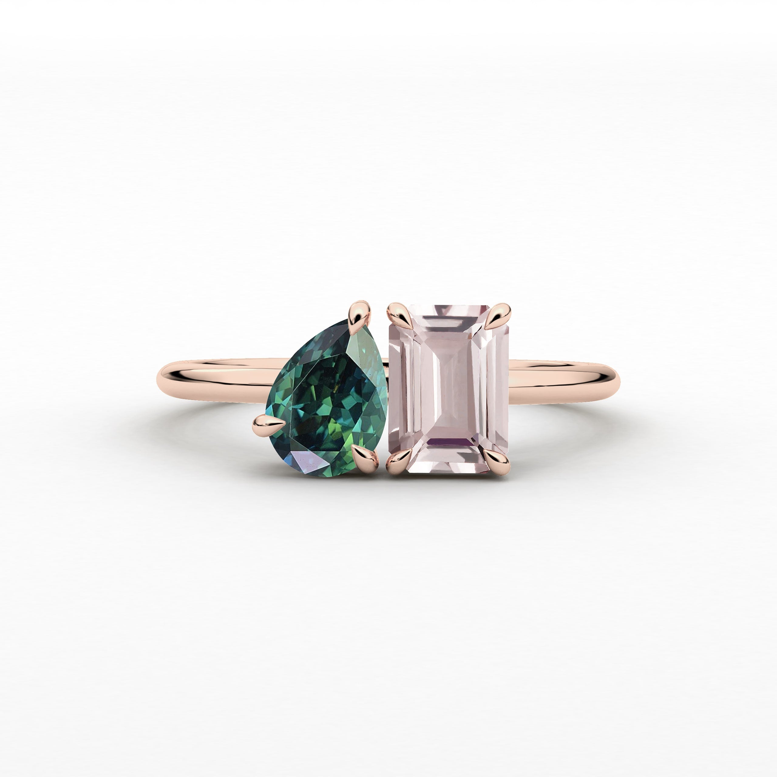 birthstones ring in rose gold