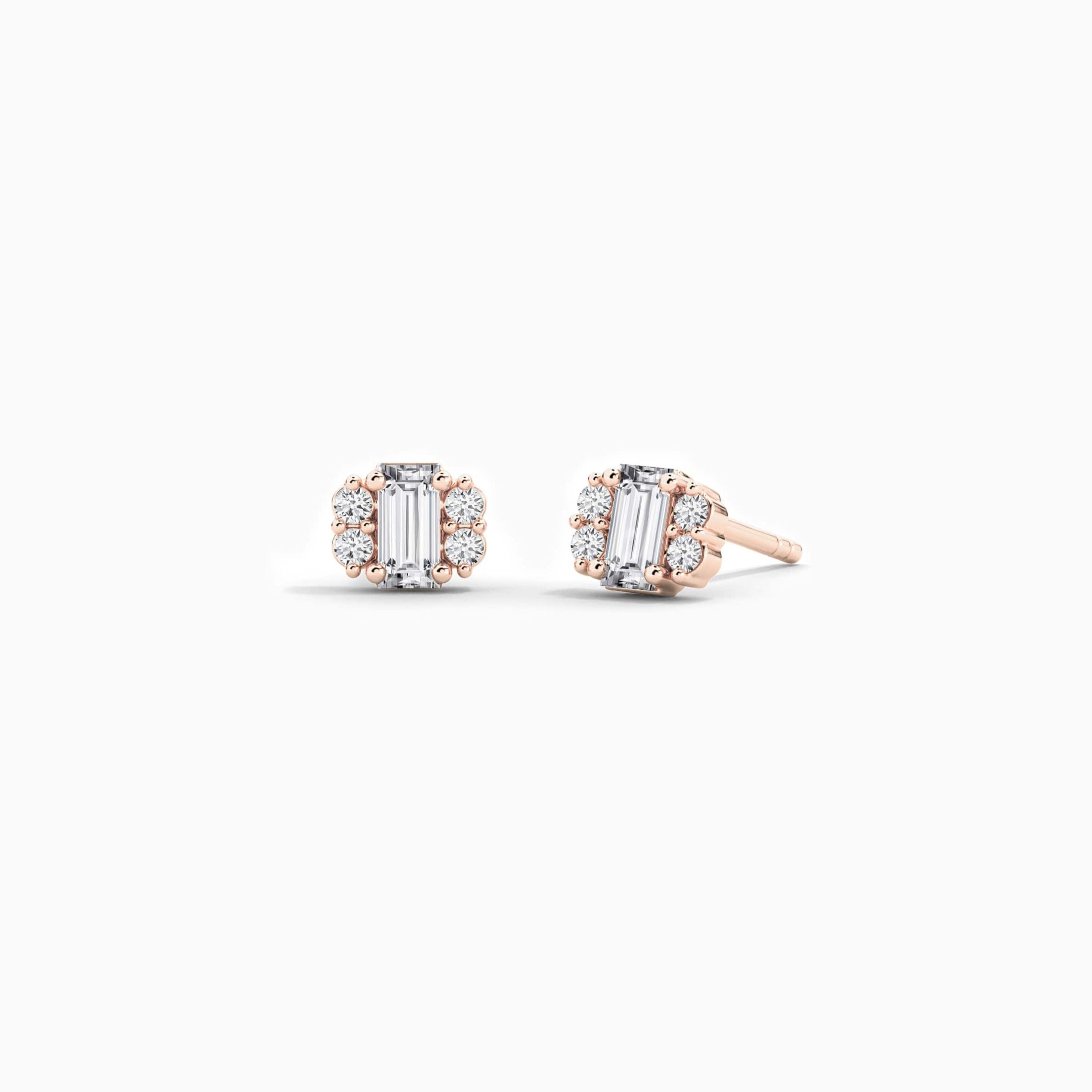 rose gold fashion diamond earring