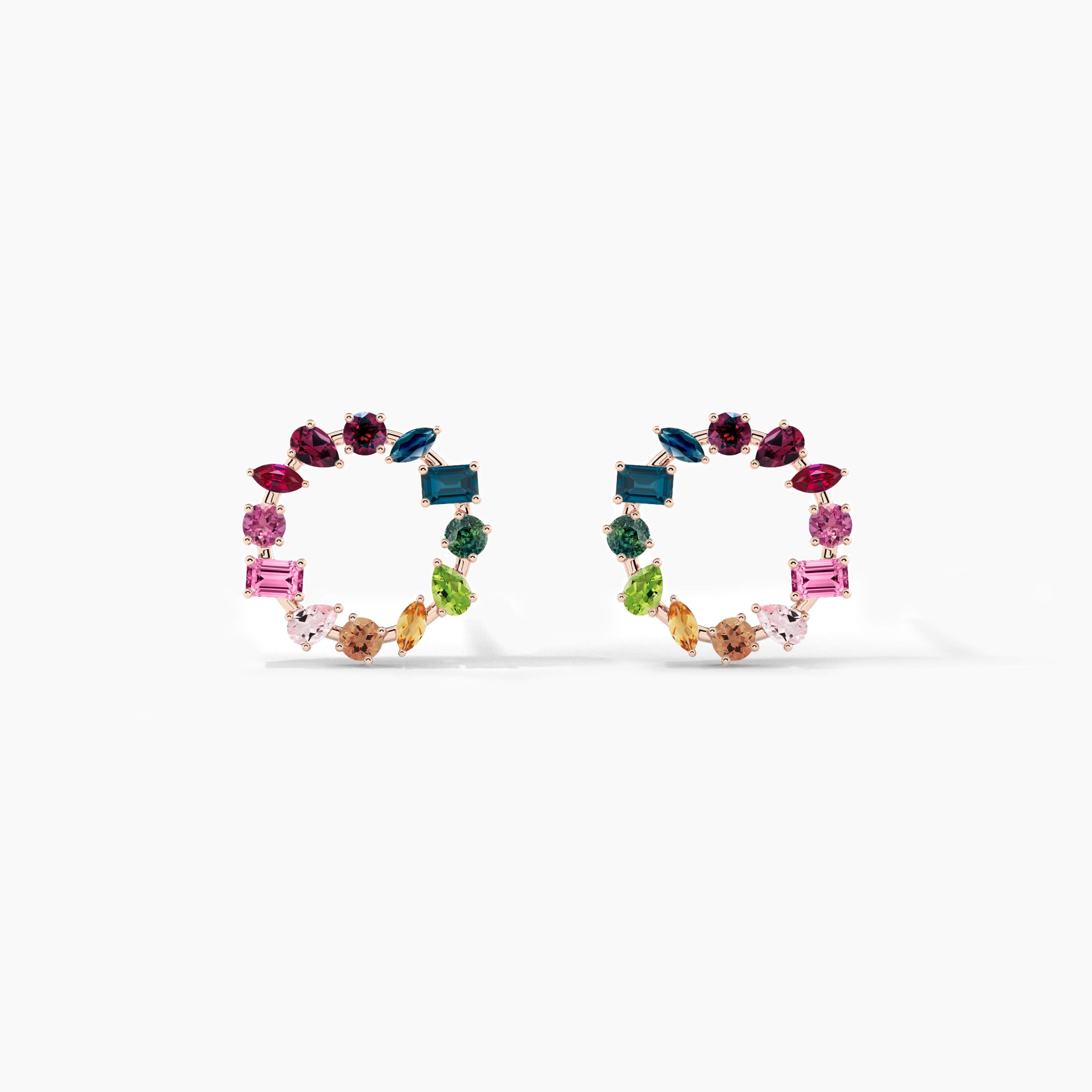 GEMSTONE HOOP EARRINGS