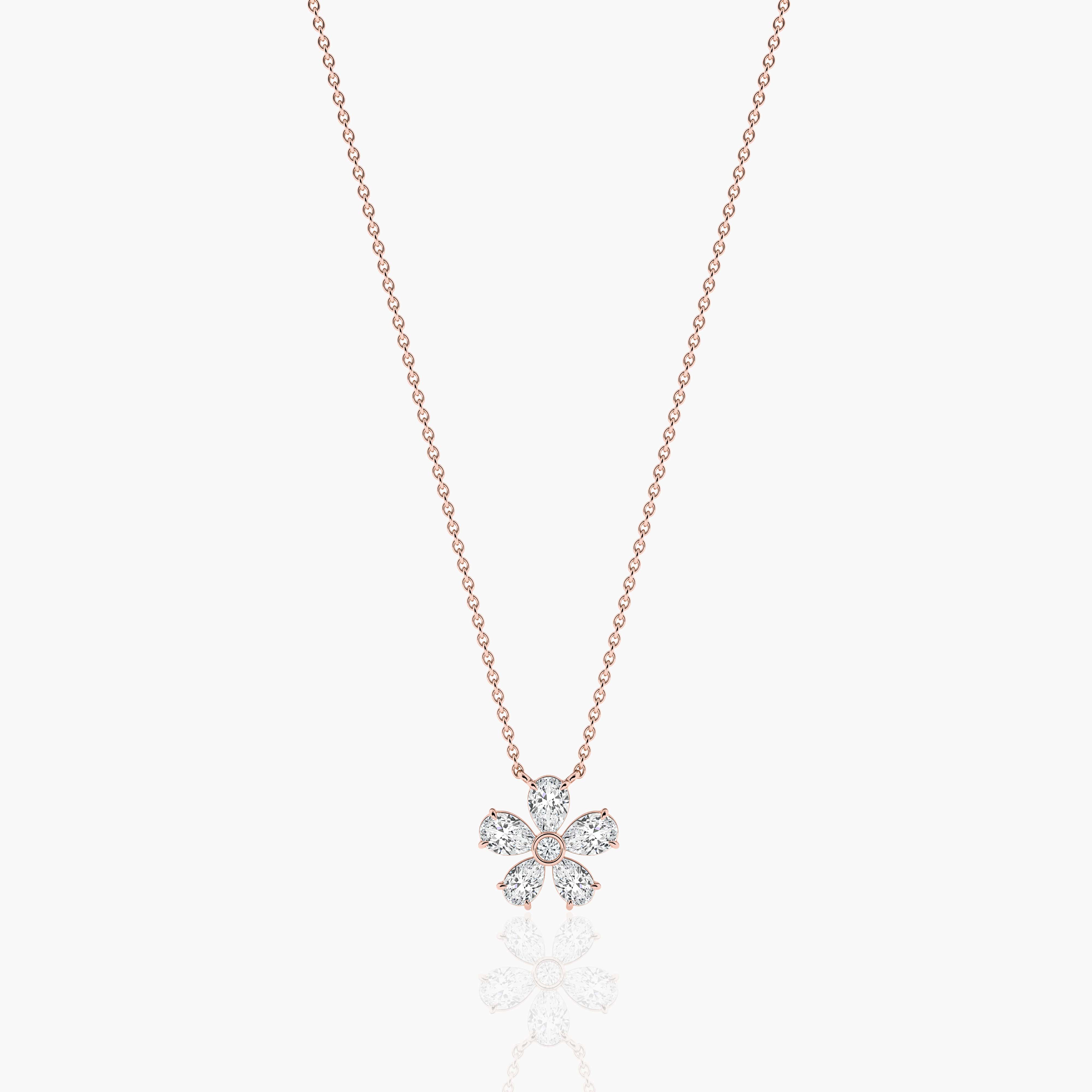 gold flower pendant necklace