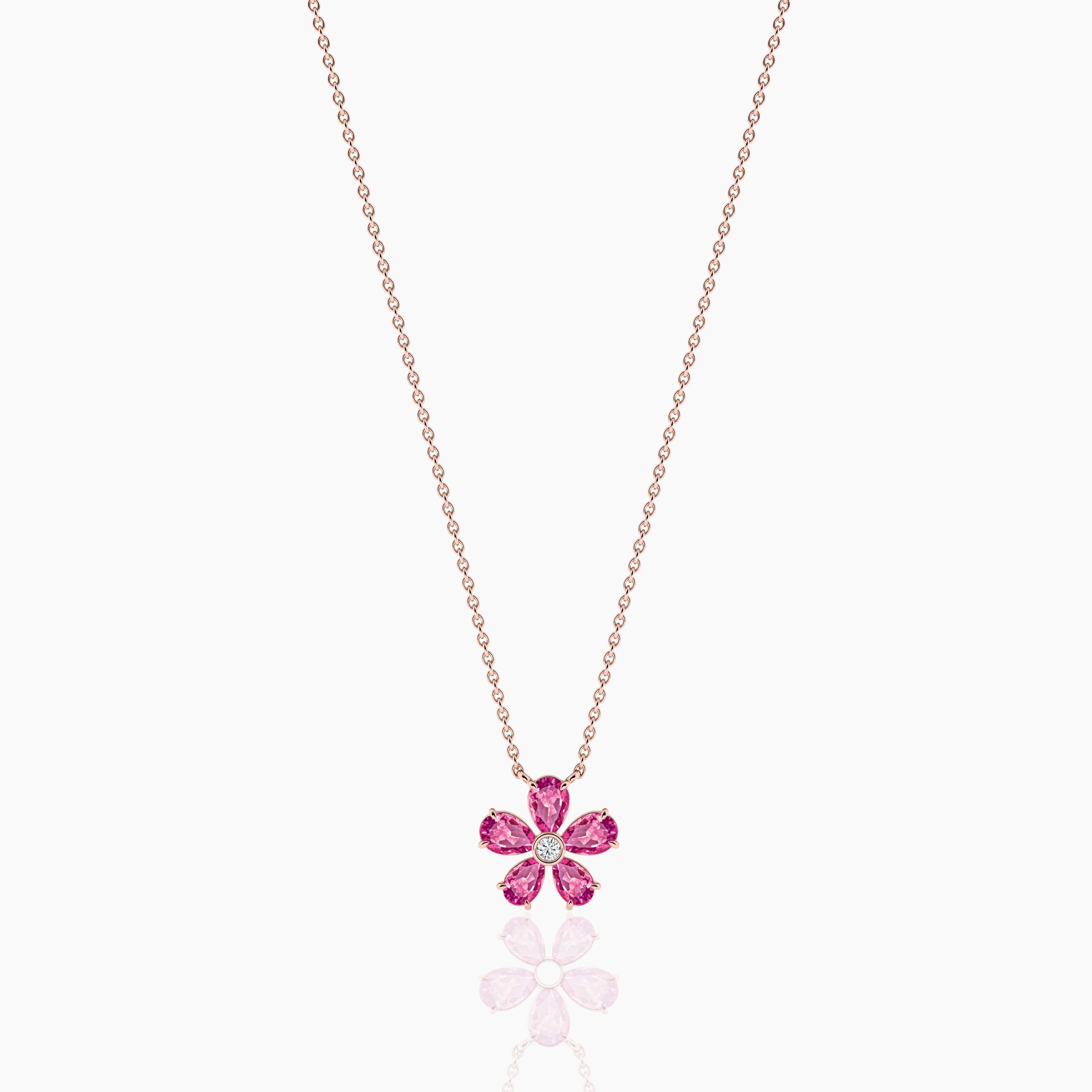 flower gold pendant necklace
