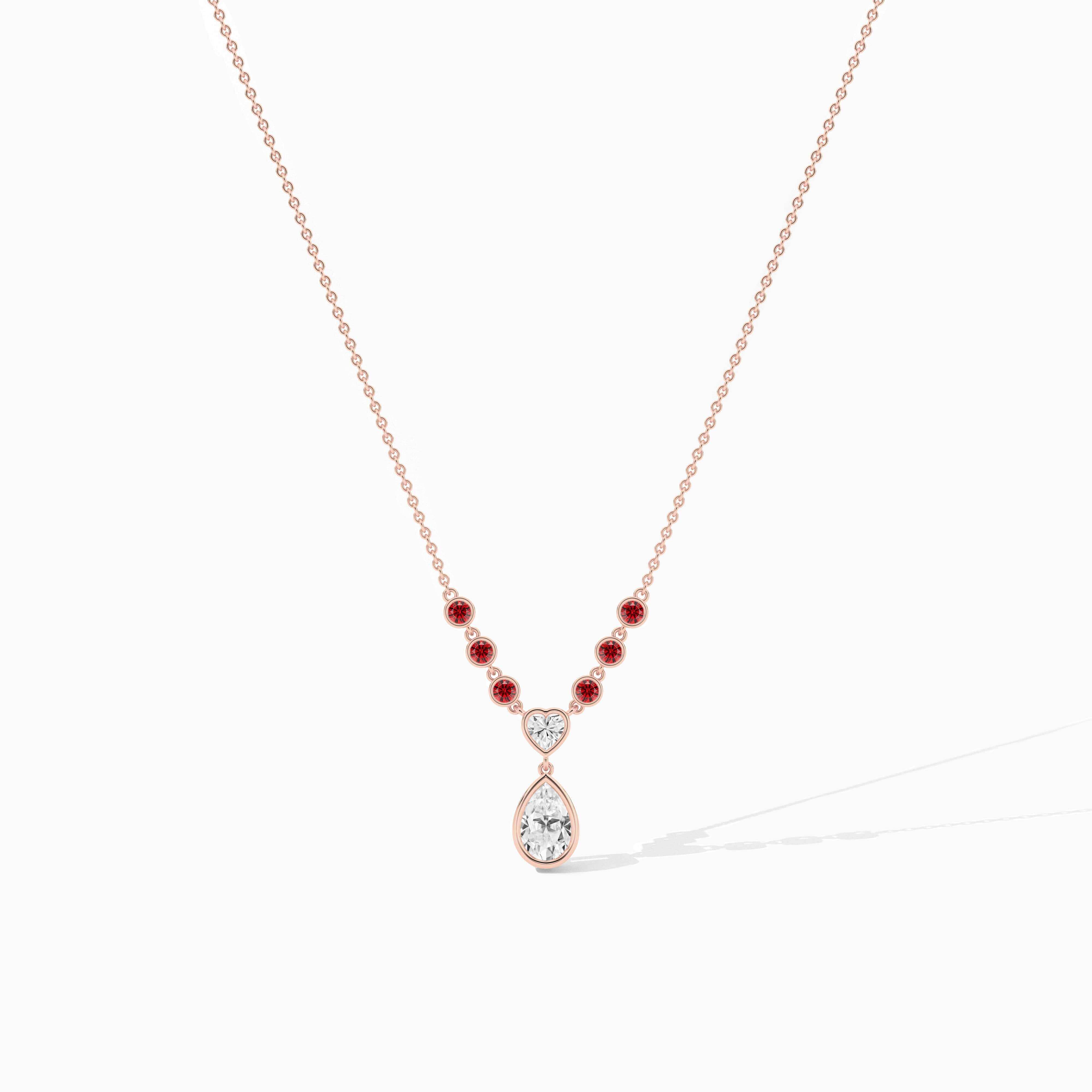 14k rose gold ruby necklace