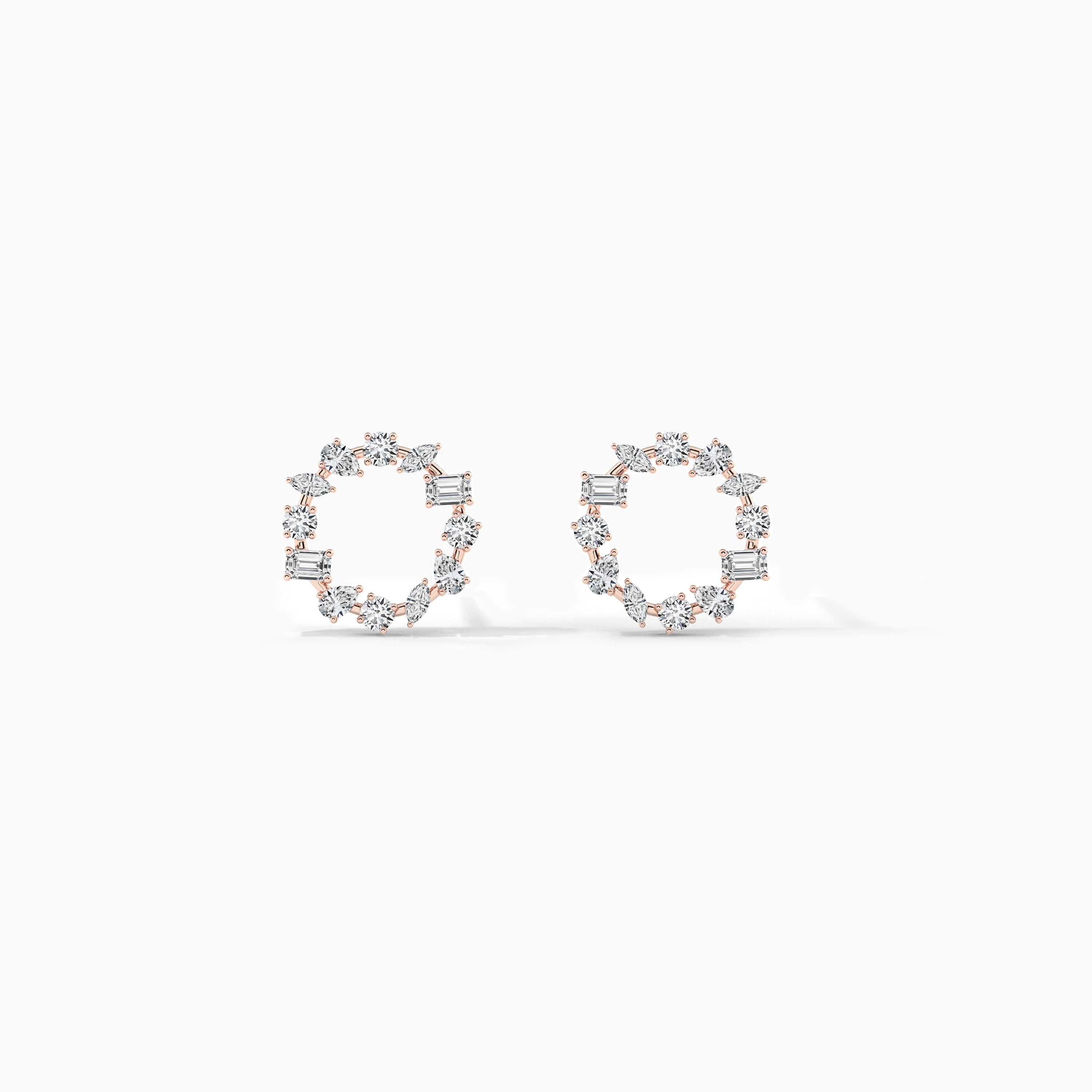 rose gold moissanite diamond earring
