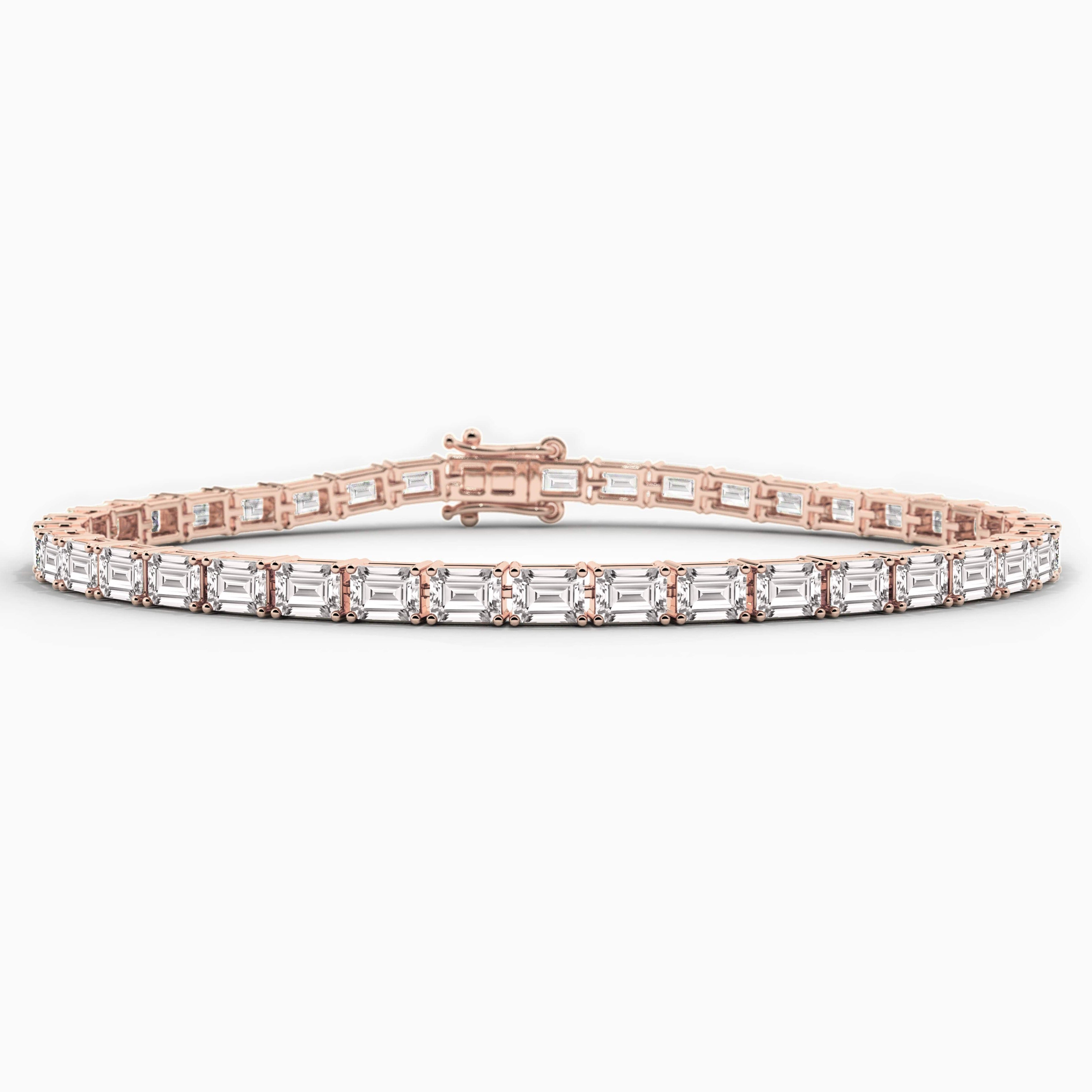 rose gold emerald east west diamond bracelet